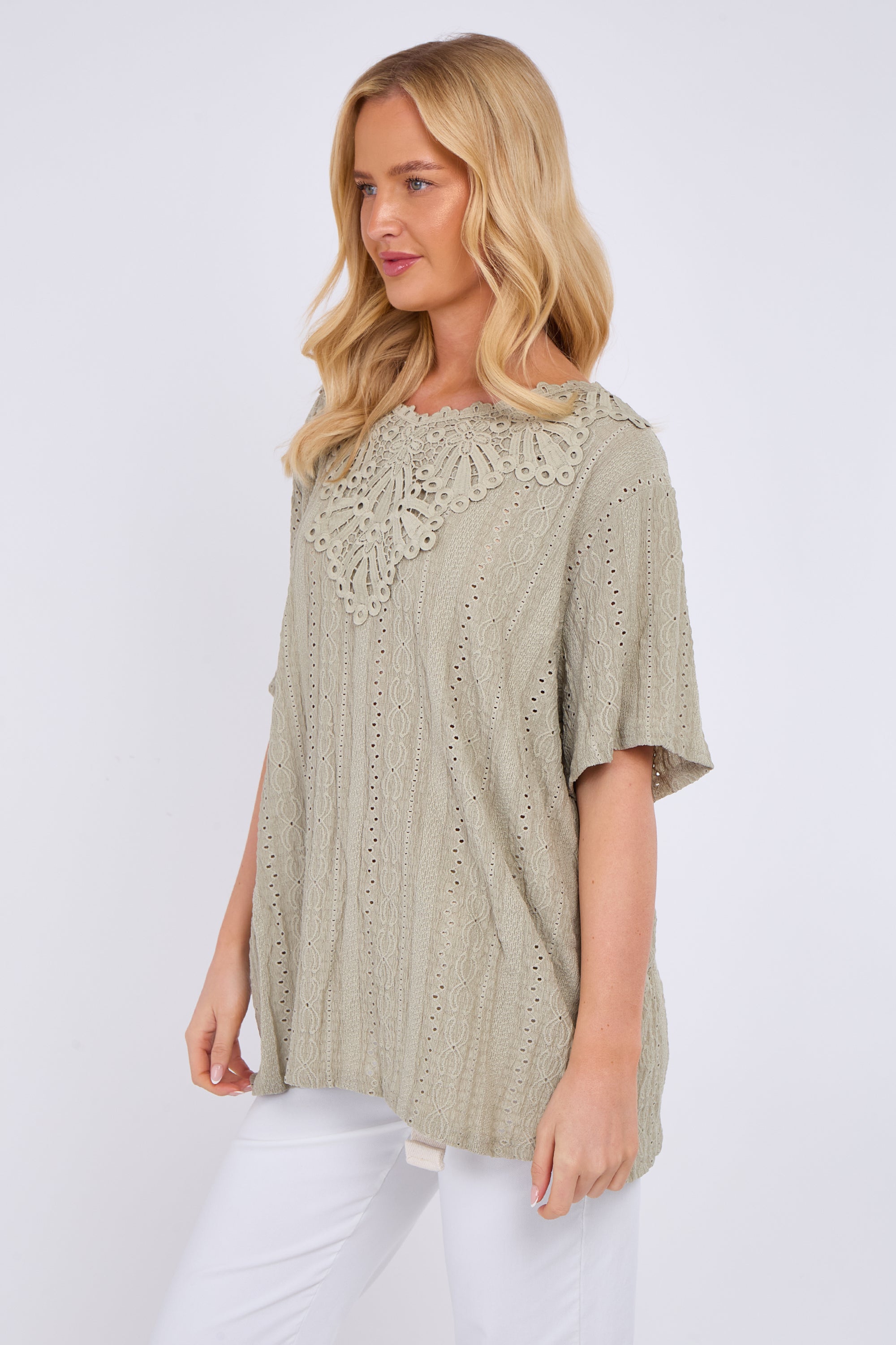 Broderie Lace Panel Top