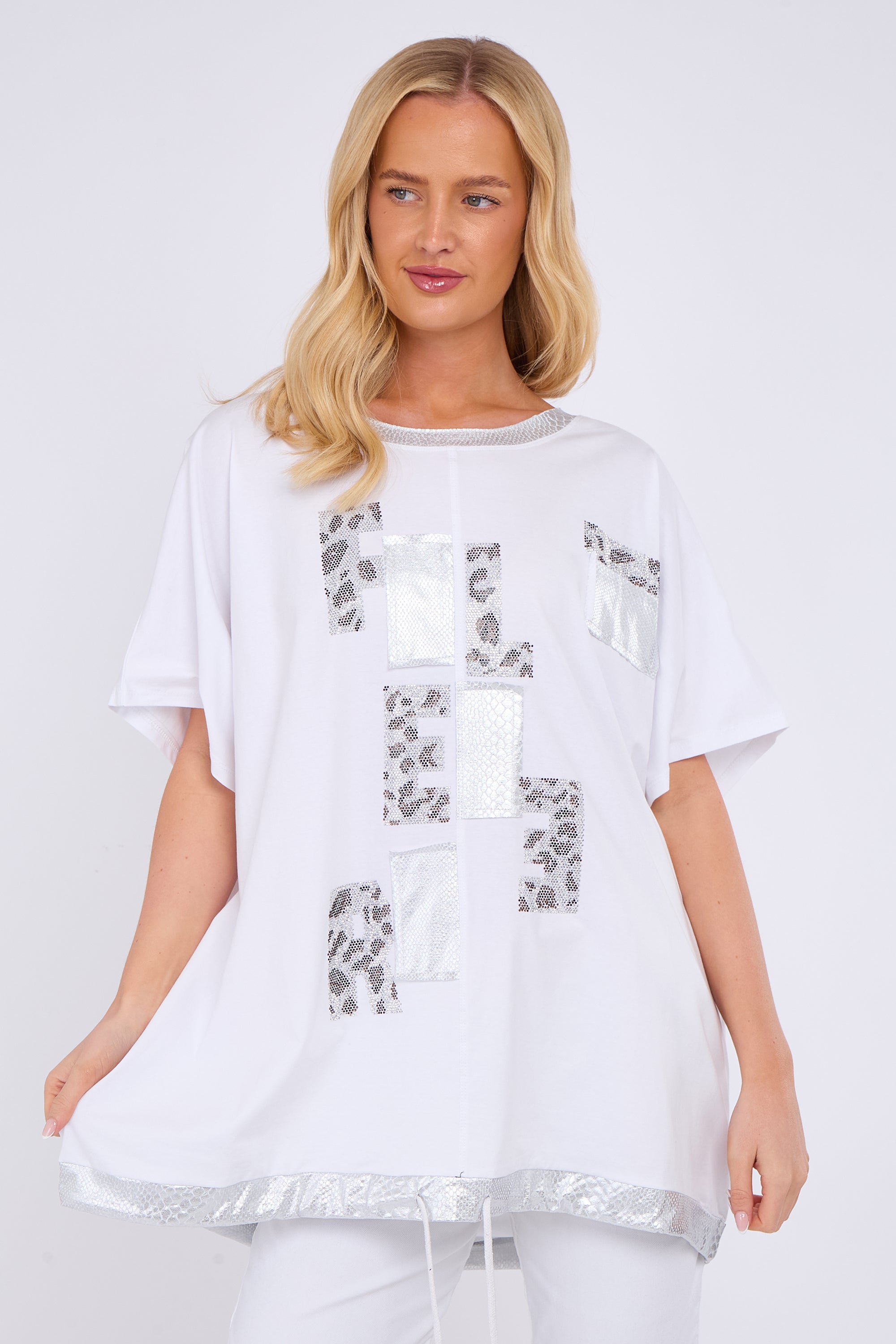 Animal Print Patch Detail Top