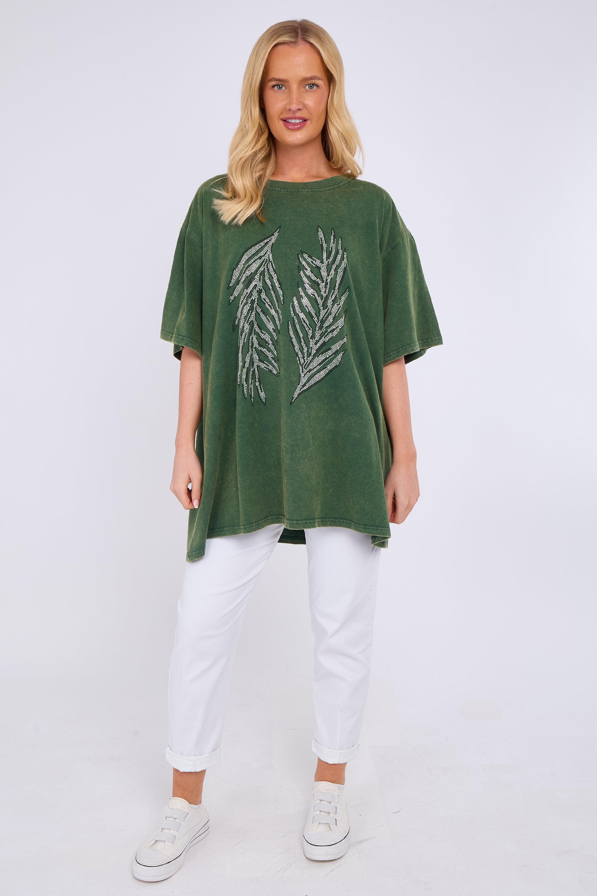 Angel Wing Embellished Oversized Top