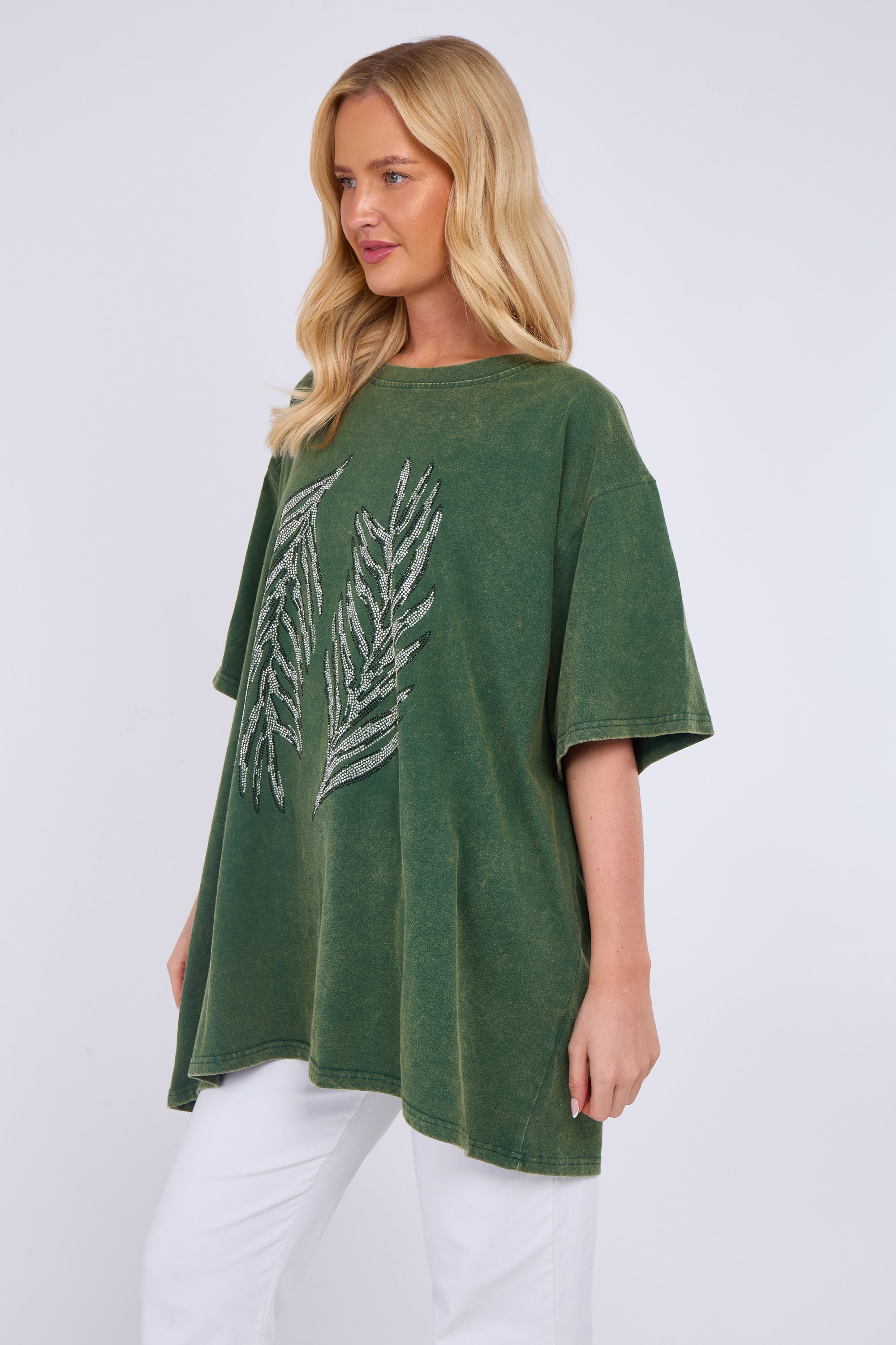 Angel Wing Embellished Oversized Top