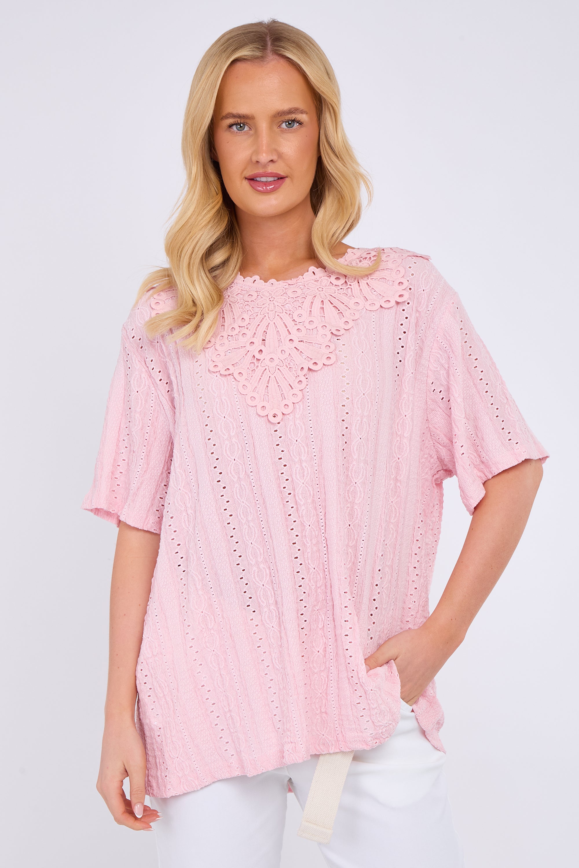 Broderie Lace Panel Top