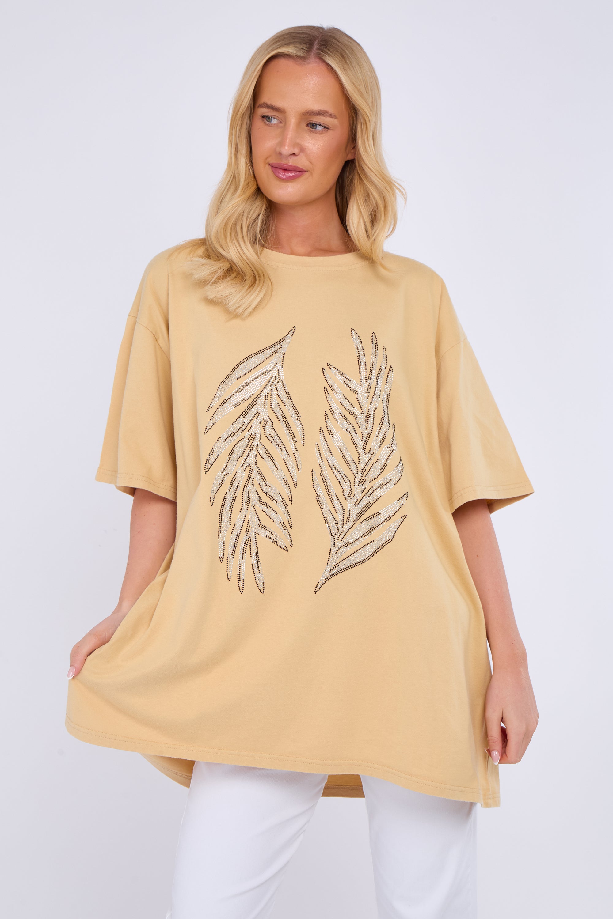 Angel Wing Embellished Oversized Top