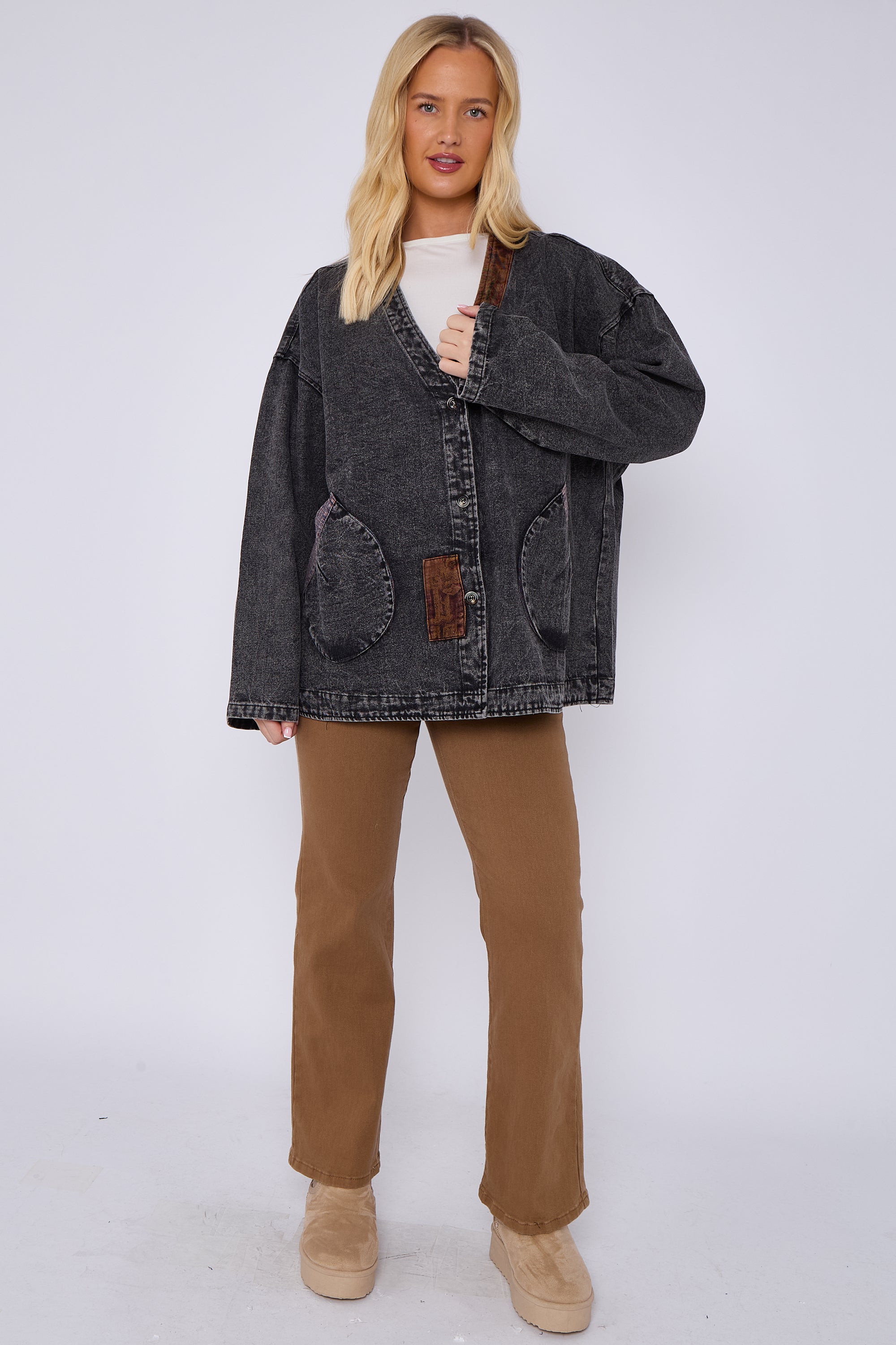 Denim Patch Detail Jacket