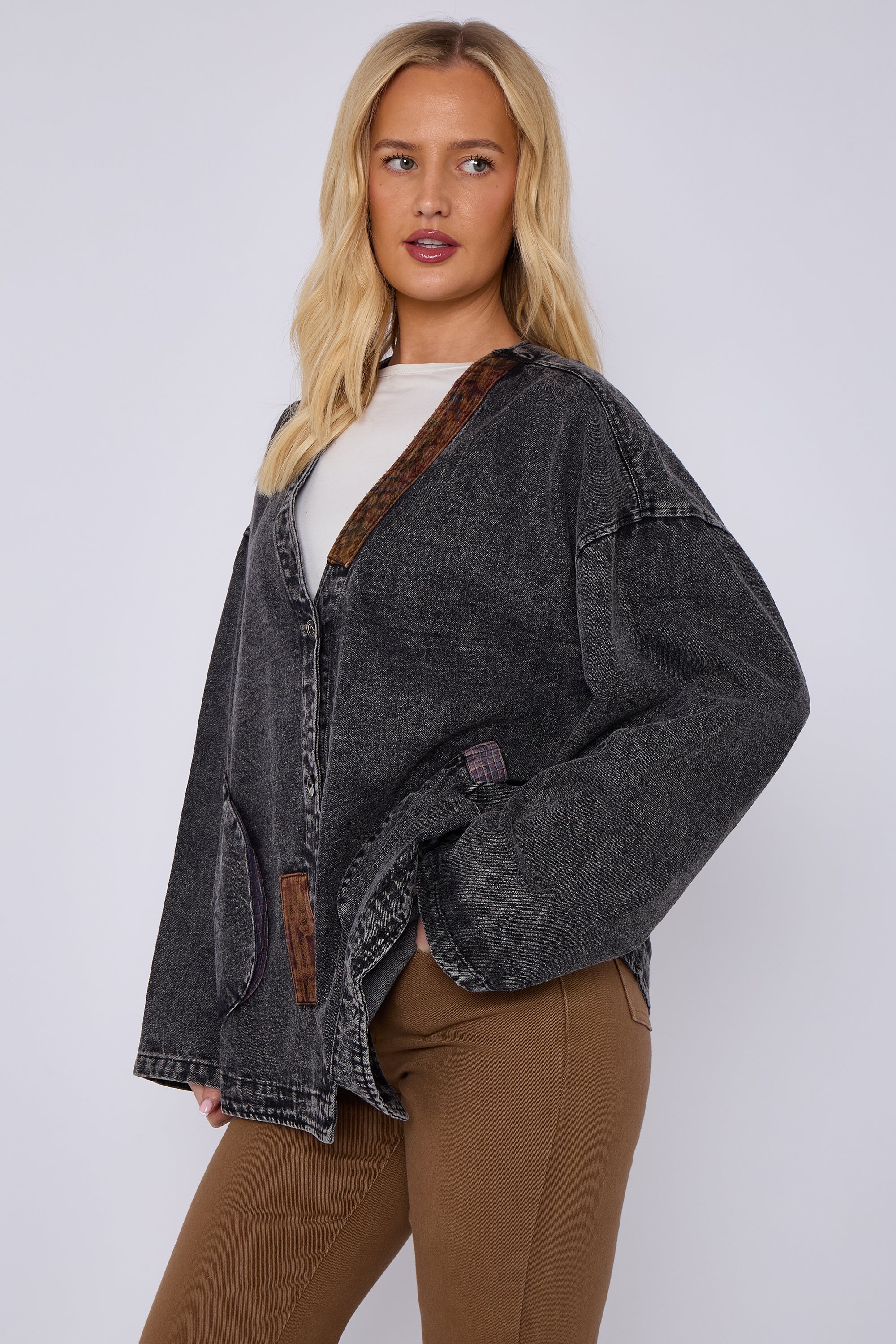 Denim Patch Detail Jacket
