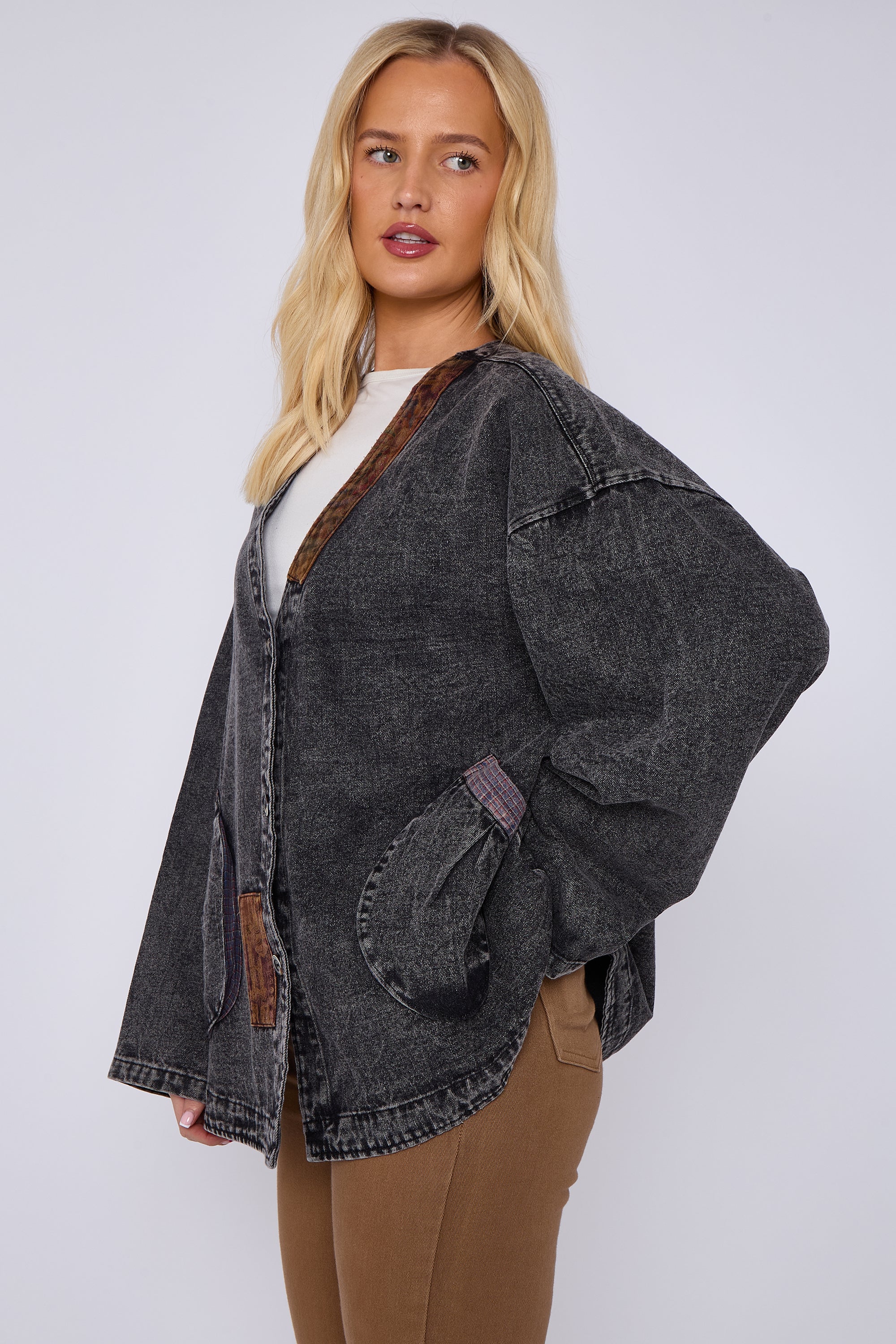 Denim Patch Detail Jacket