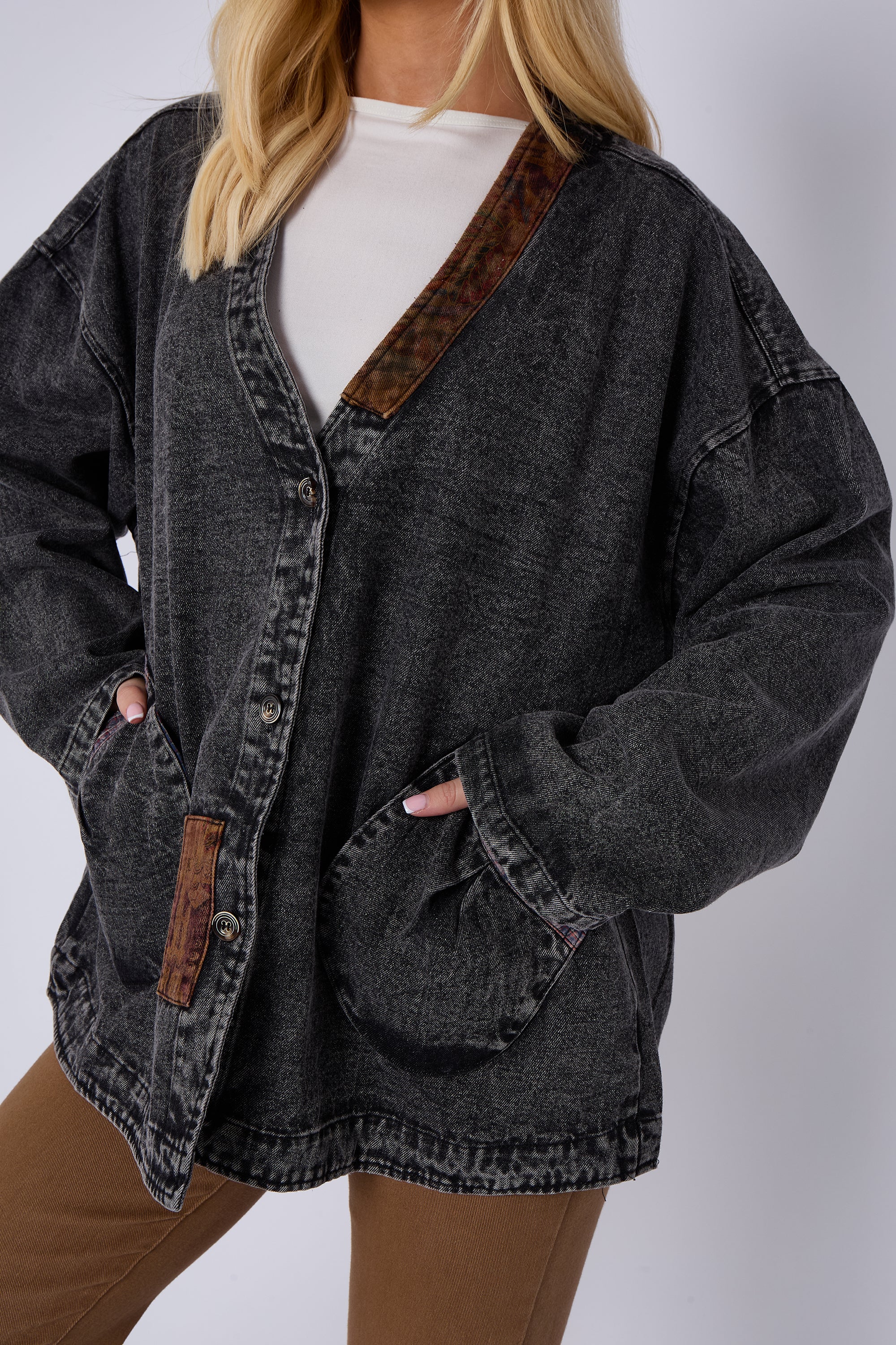 Denim Patch Detail Jacket