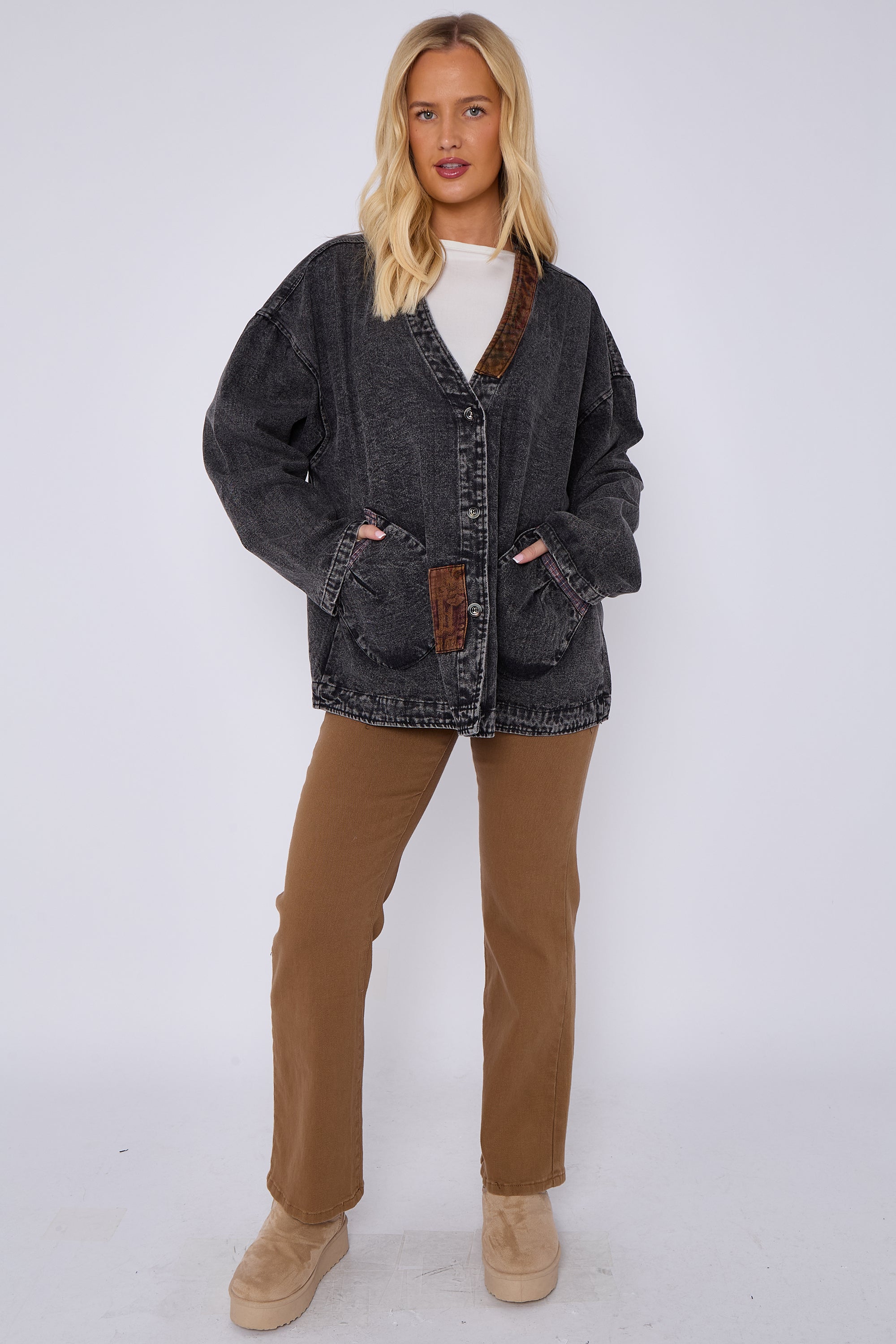Denim Patch Detail Jacket