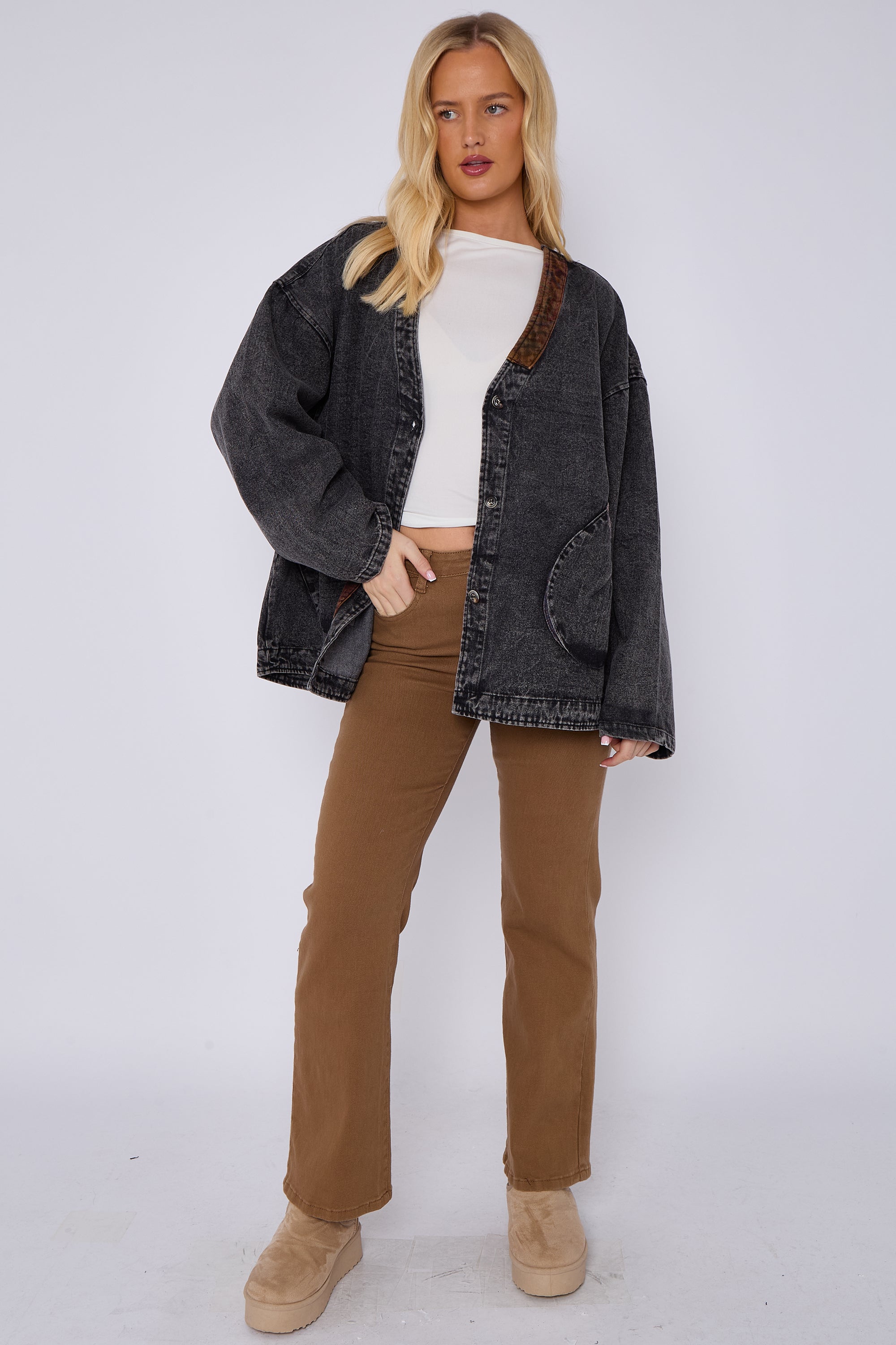 Denim Patch Detail Jacket