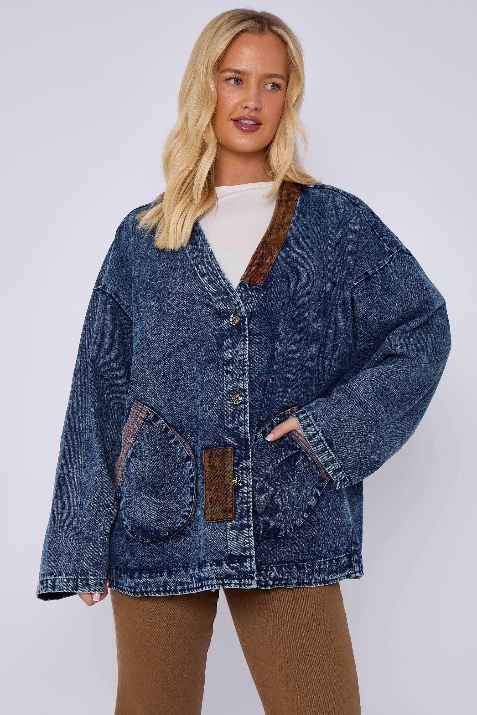 Denim Patch Detail Jacket