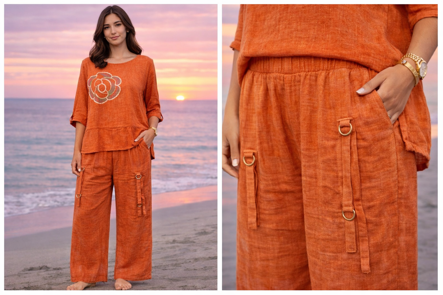Rose Appliqué Cargo Co-ord Set