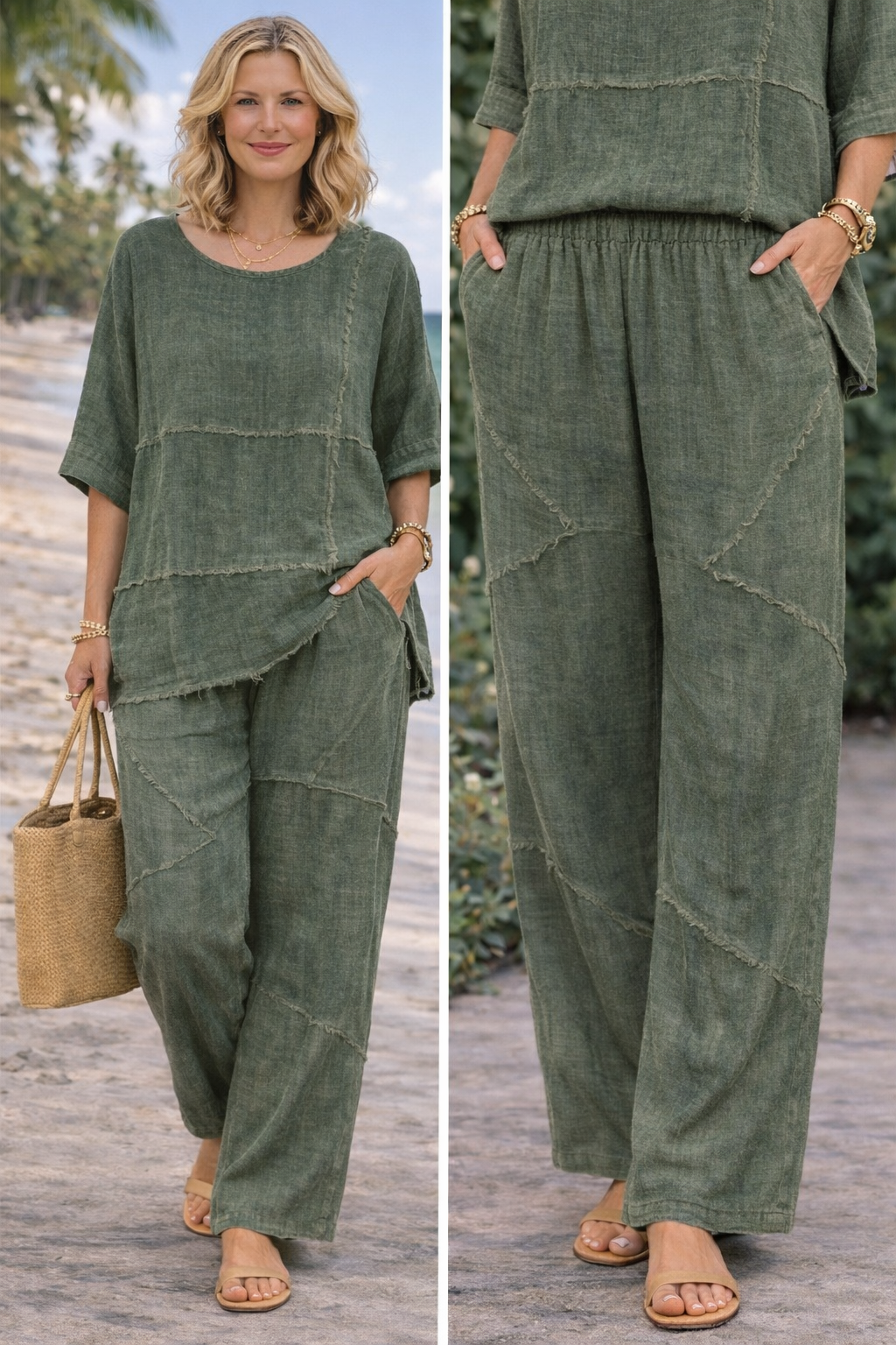 Frayed Edge Cotton Co-ord Set
