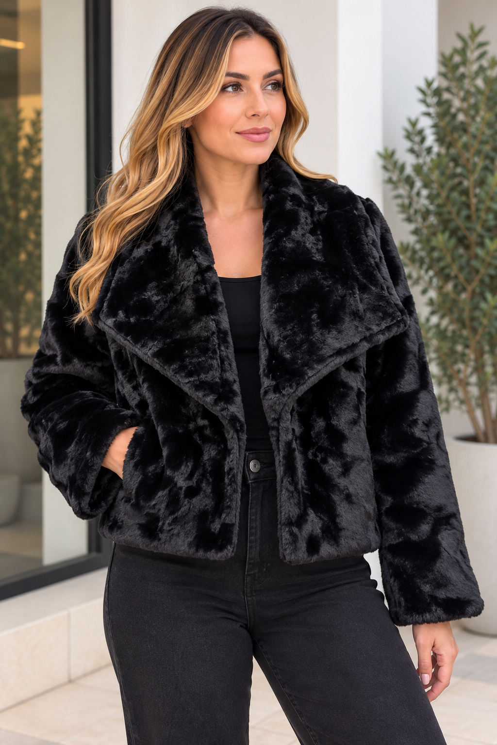 Cropped Fur Coat