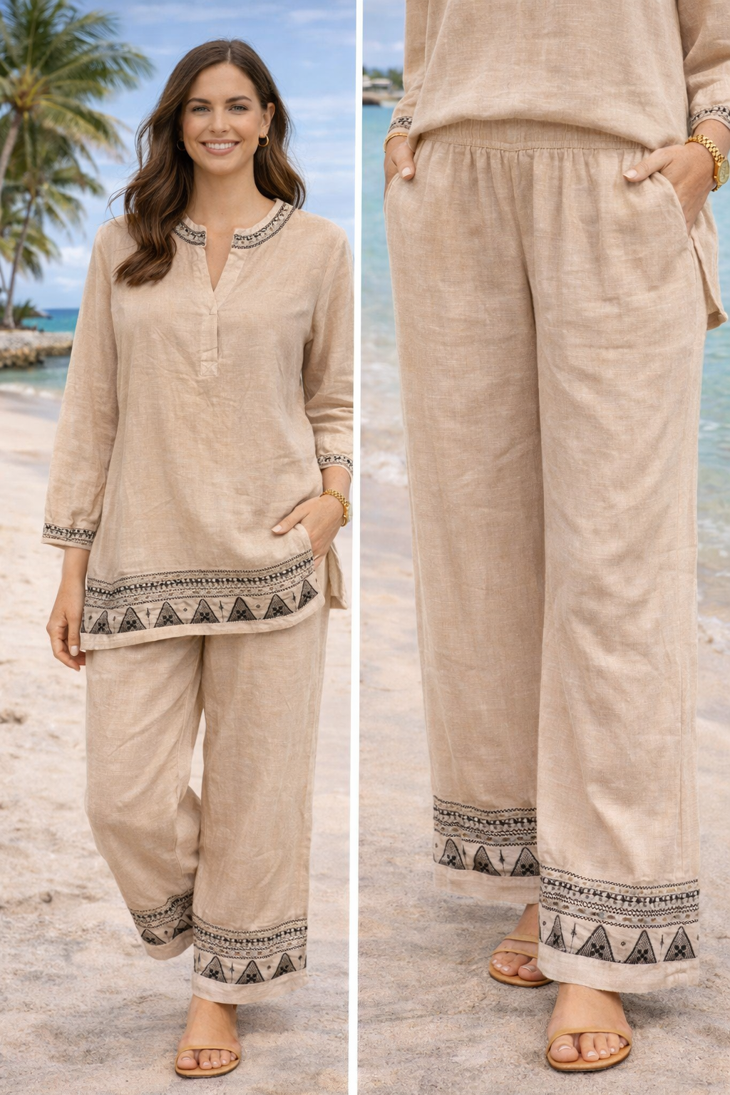 Embroidered Border Co-ord Set