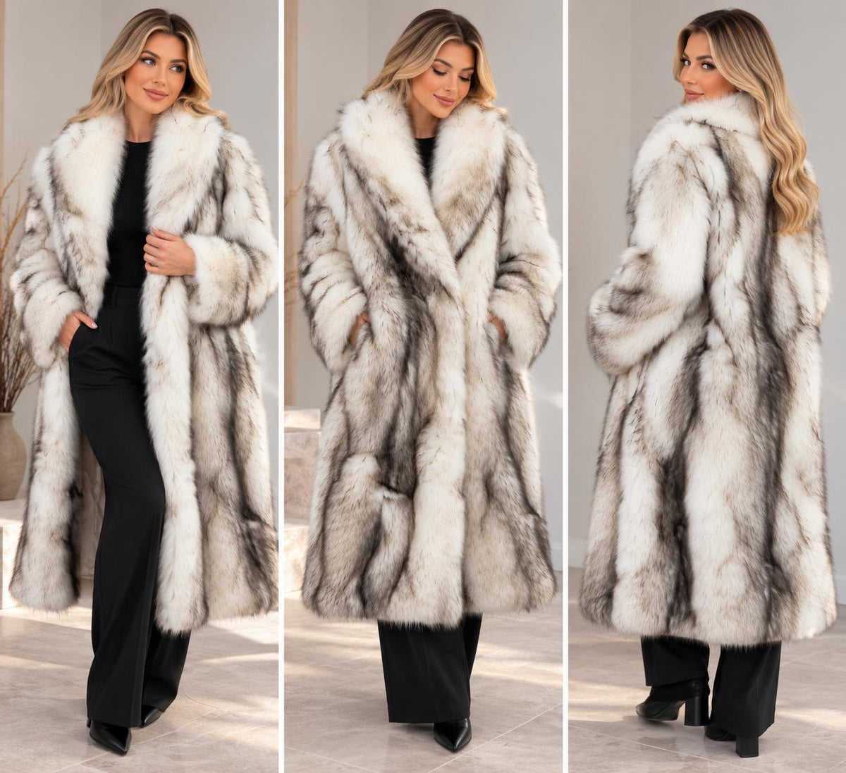 Statement Longline Fur Coat