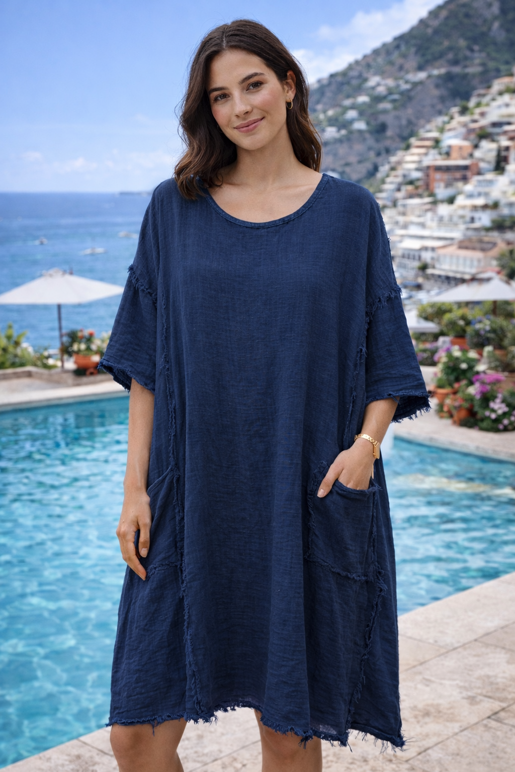 Frayed Edge Oversized Dress