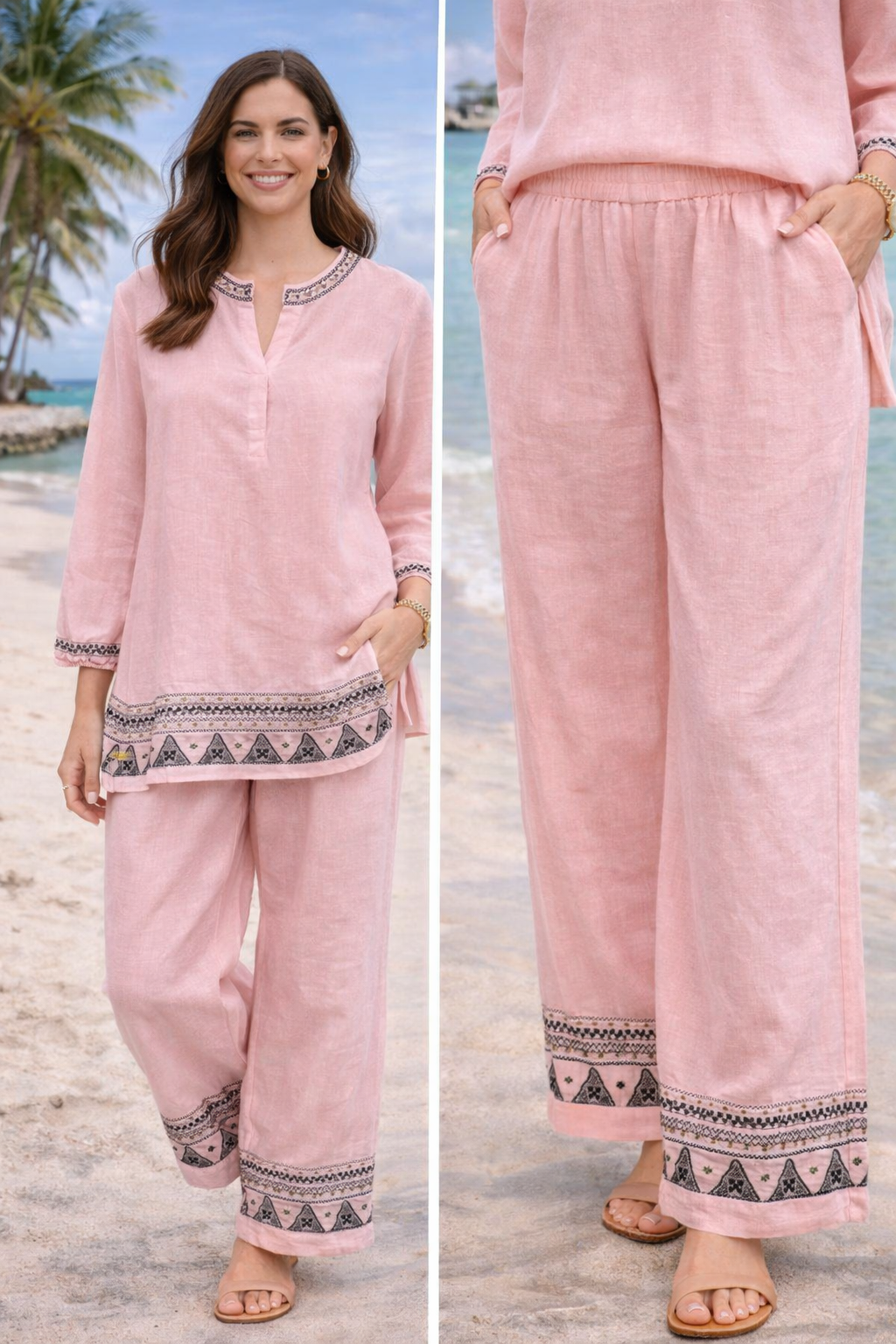 Embroidered Border Co-ord Set