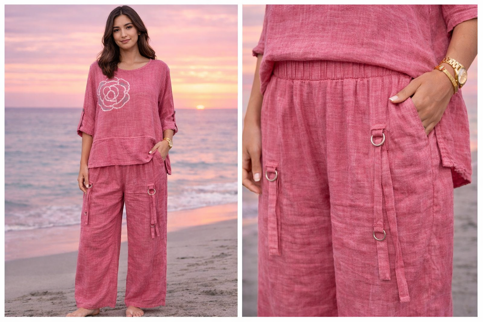 Rose Appliqué Cargo Co-ord Set