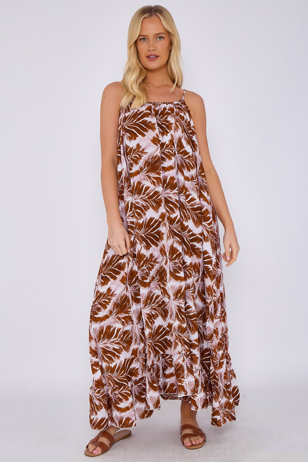 Tropical Palm Maxi Dress