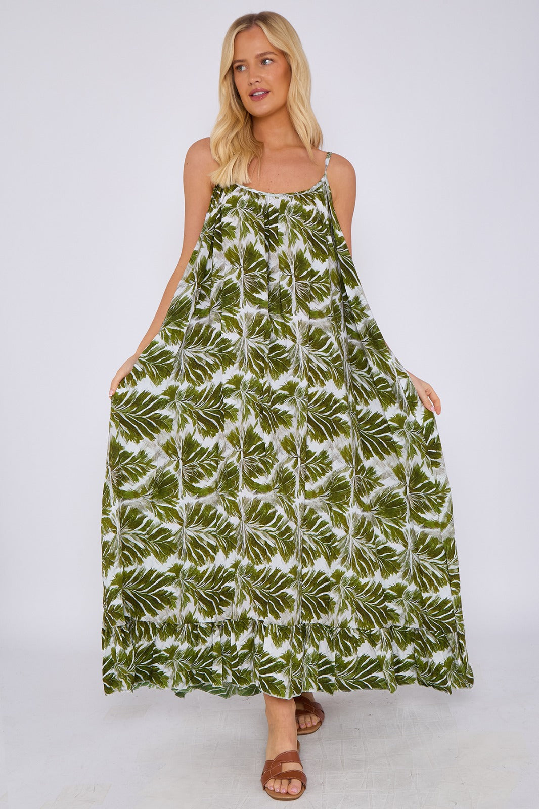 Tropical Palm Maxi Dress