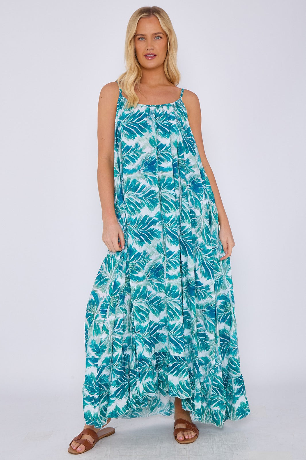 Tropical Palm Maxi Dress