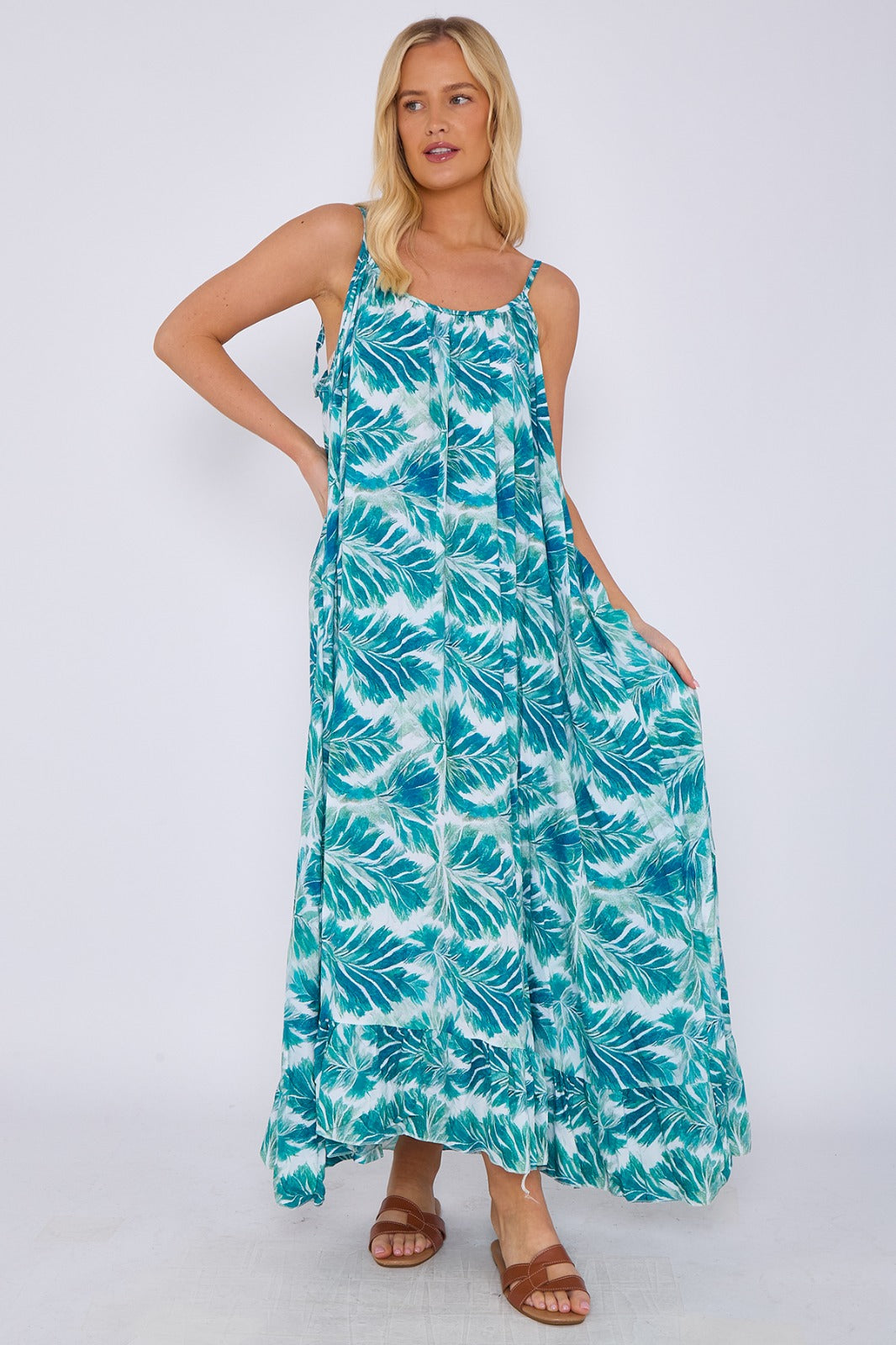 Tropical Palm Maxi Dress