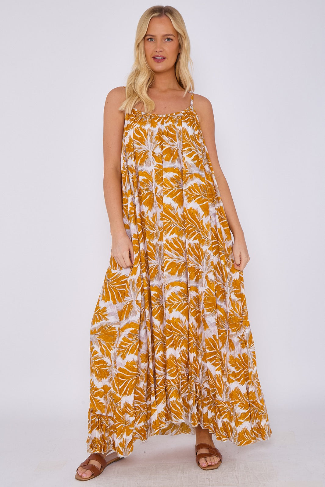 Tropical Palm Maxi Dress