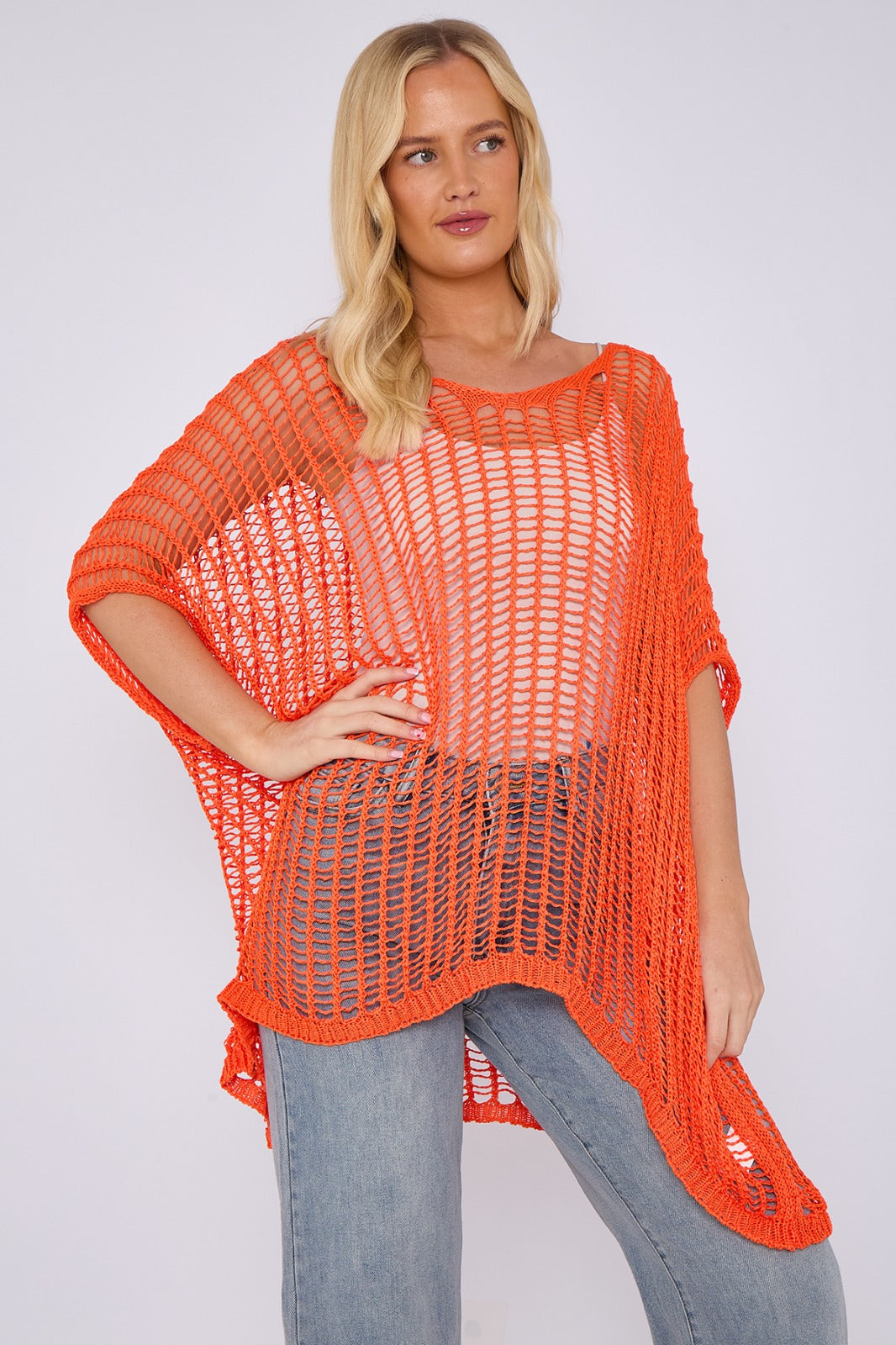 Knitted crochet beach cover-up