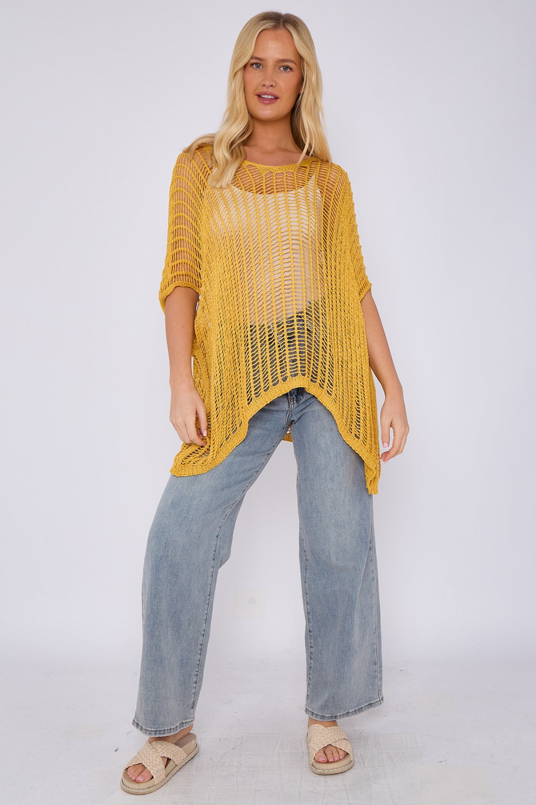 Knitted crochet beach cover-up