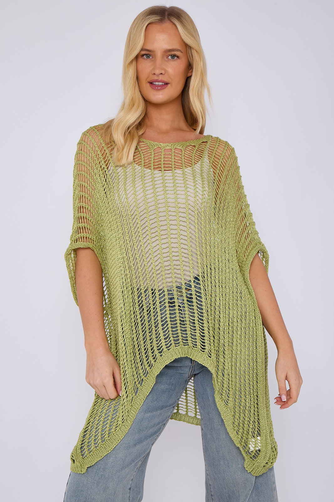 Knitted crochet beach cover-up