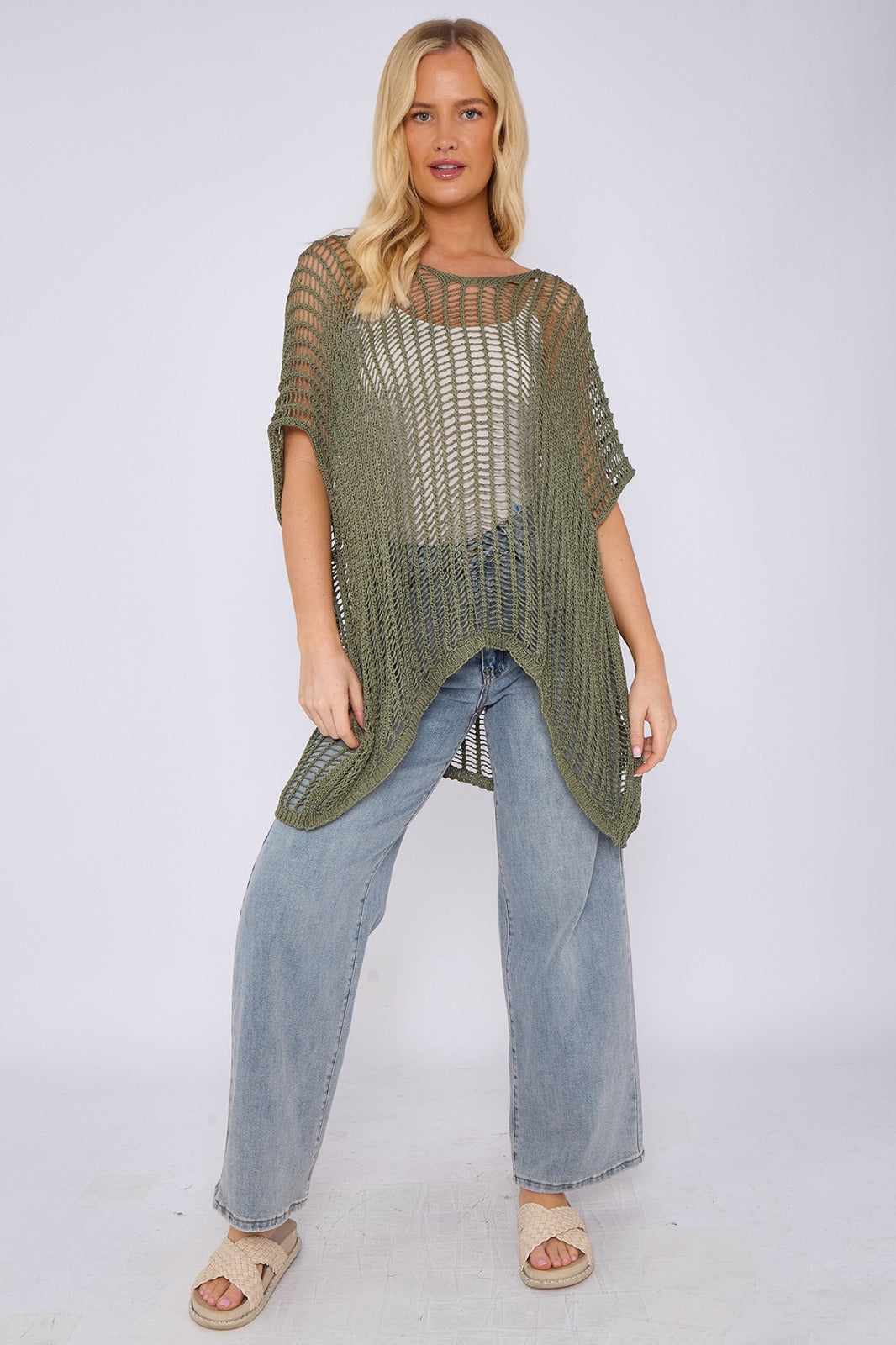 Knitted crochet beach cover-up