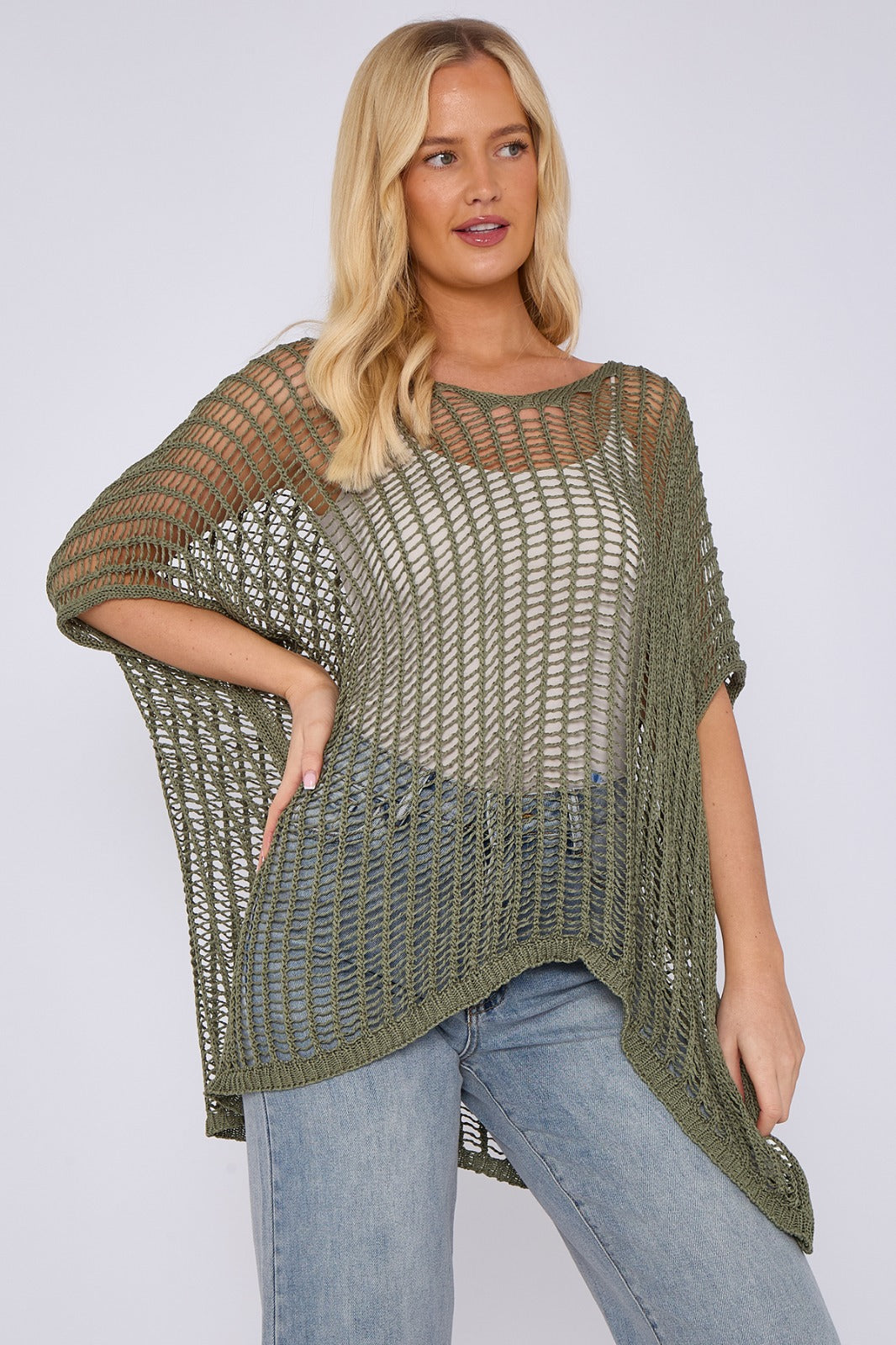 Knitted crochet beach cover-up
