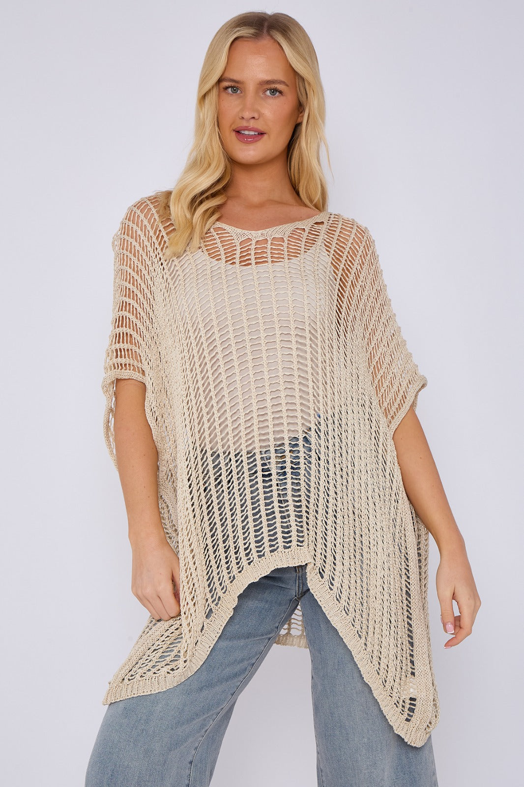 Knitted crochet beach cover-up
