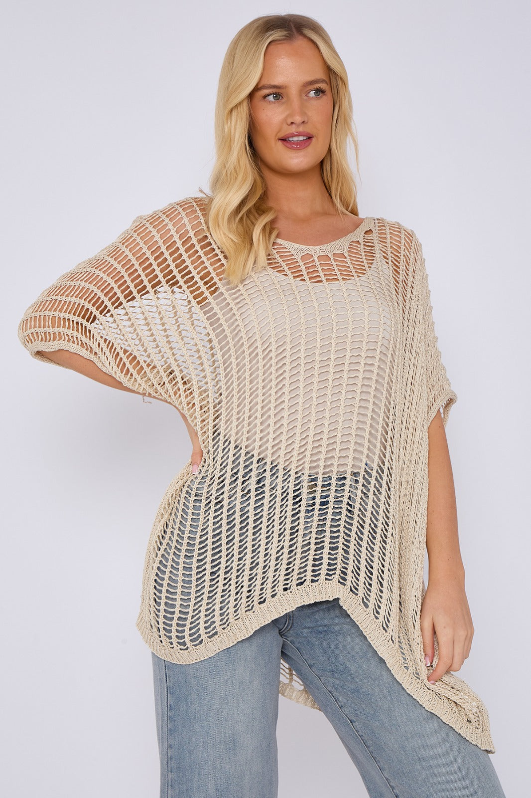 Knitted crochet beach cover-up
