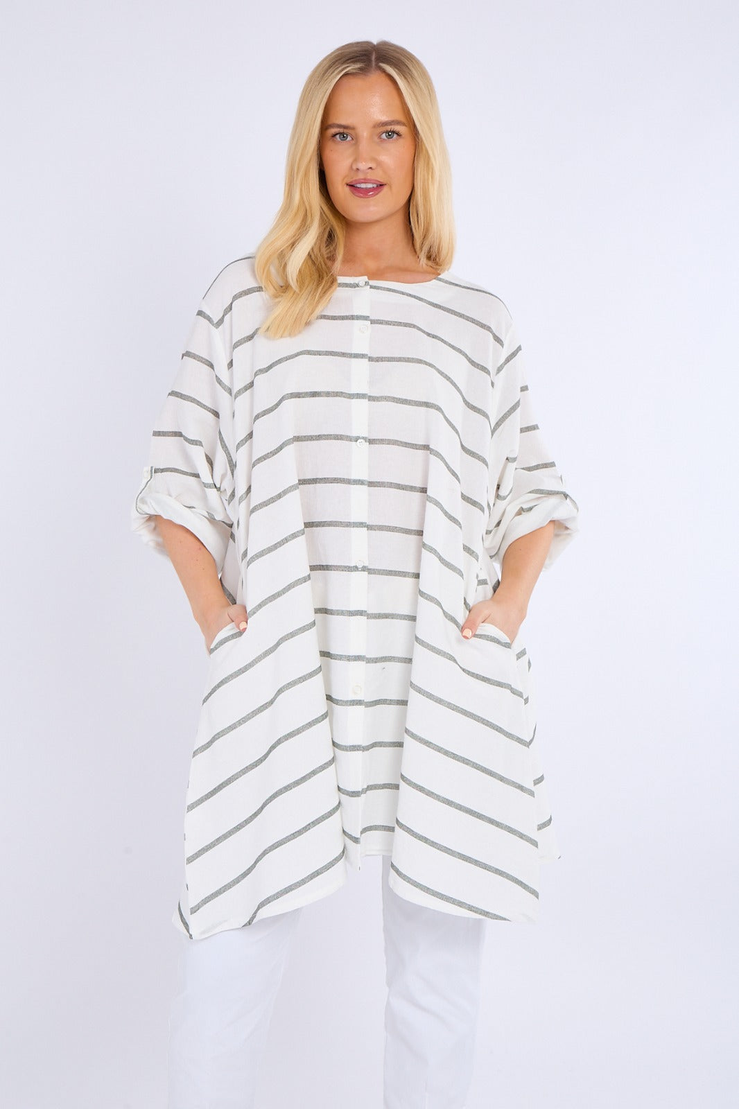 Multi-Stripe Oversized Tunic