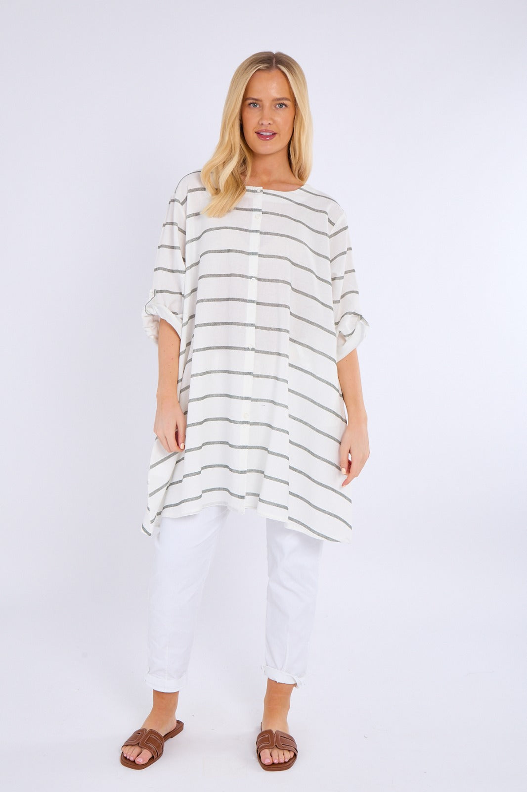 Multi-Stripe Oversized Tunic