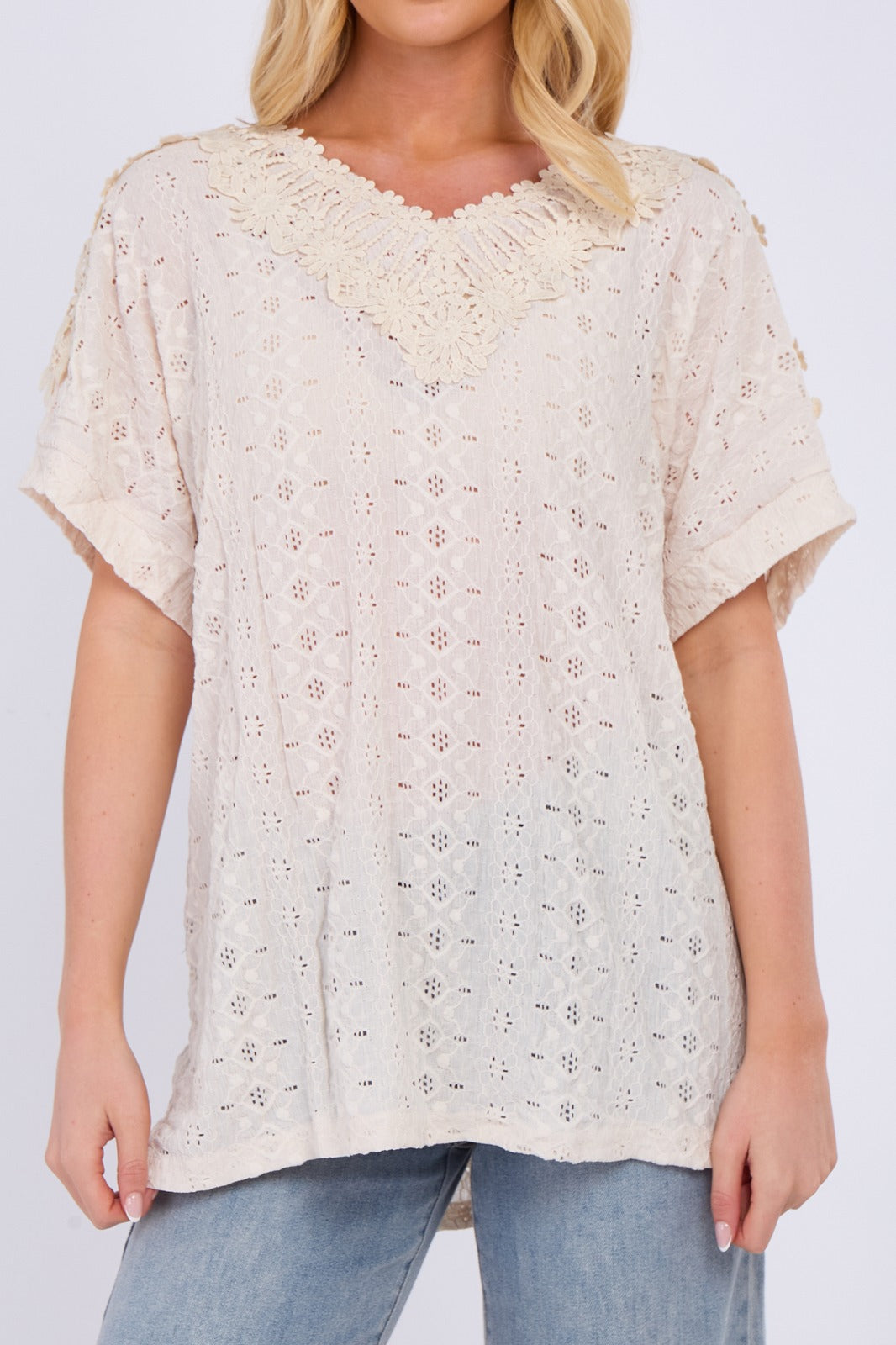 V-Neck Embroidered Top