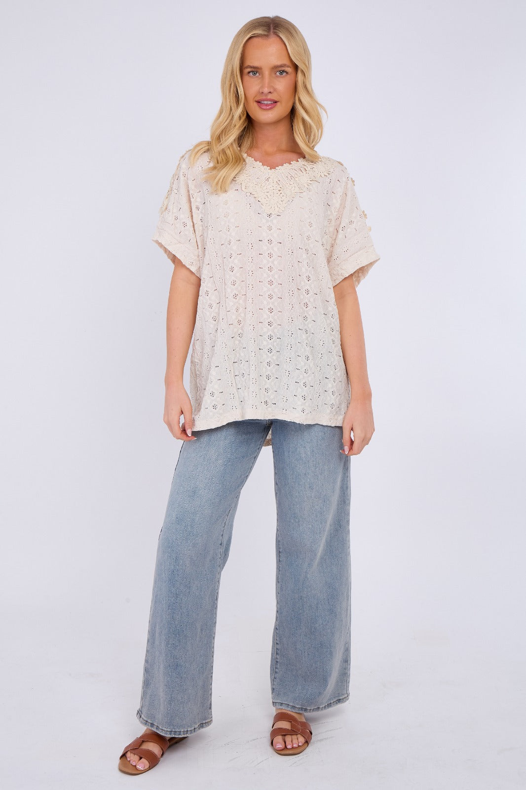 V-Neck Embroidered Top