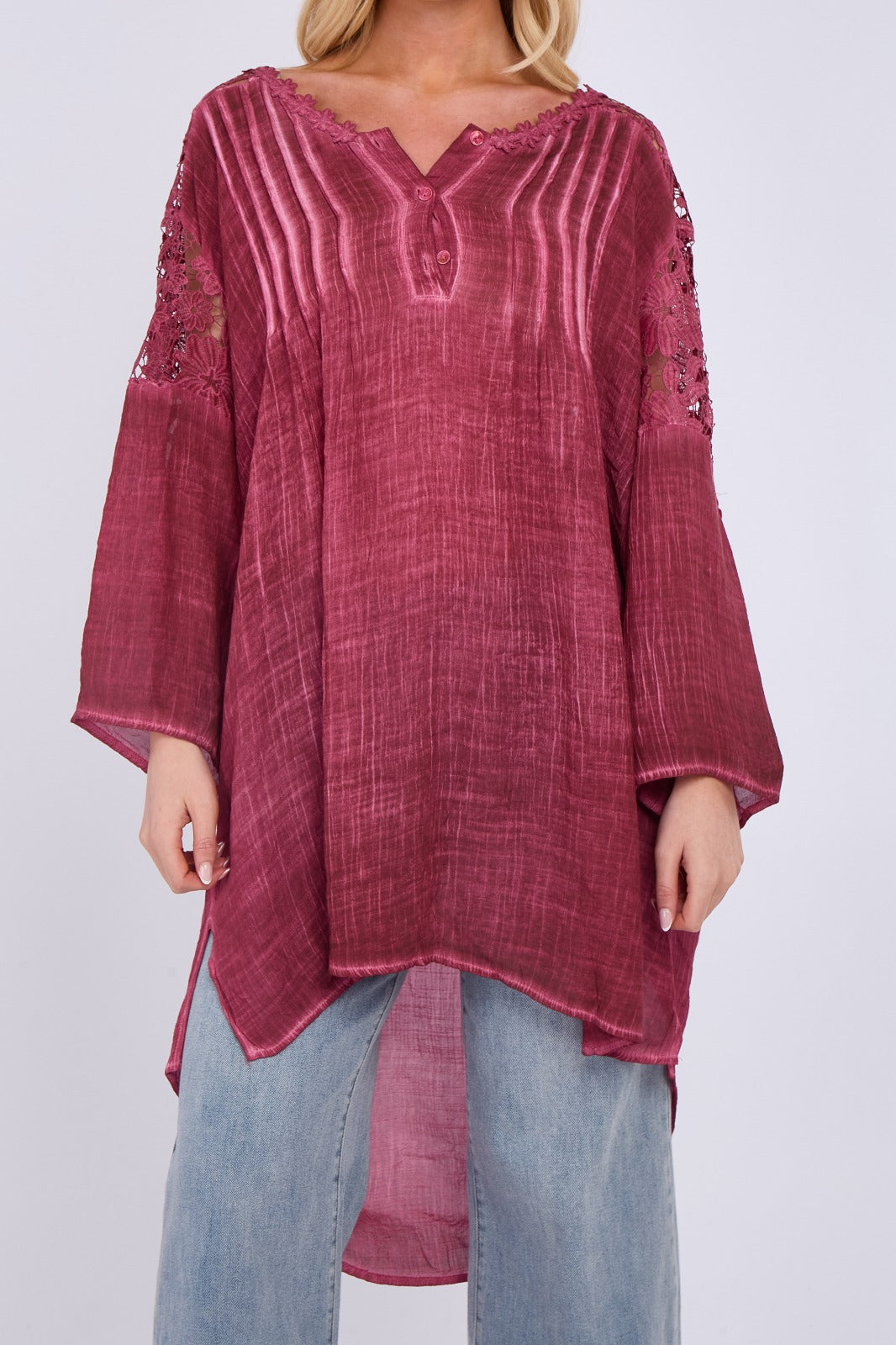 Embroidered Long Floral Tunic