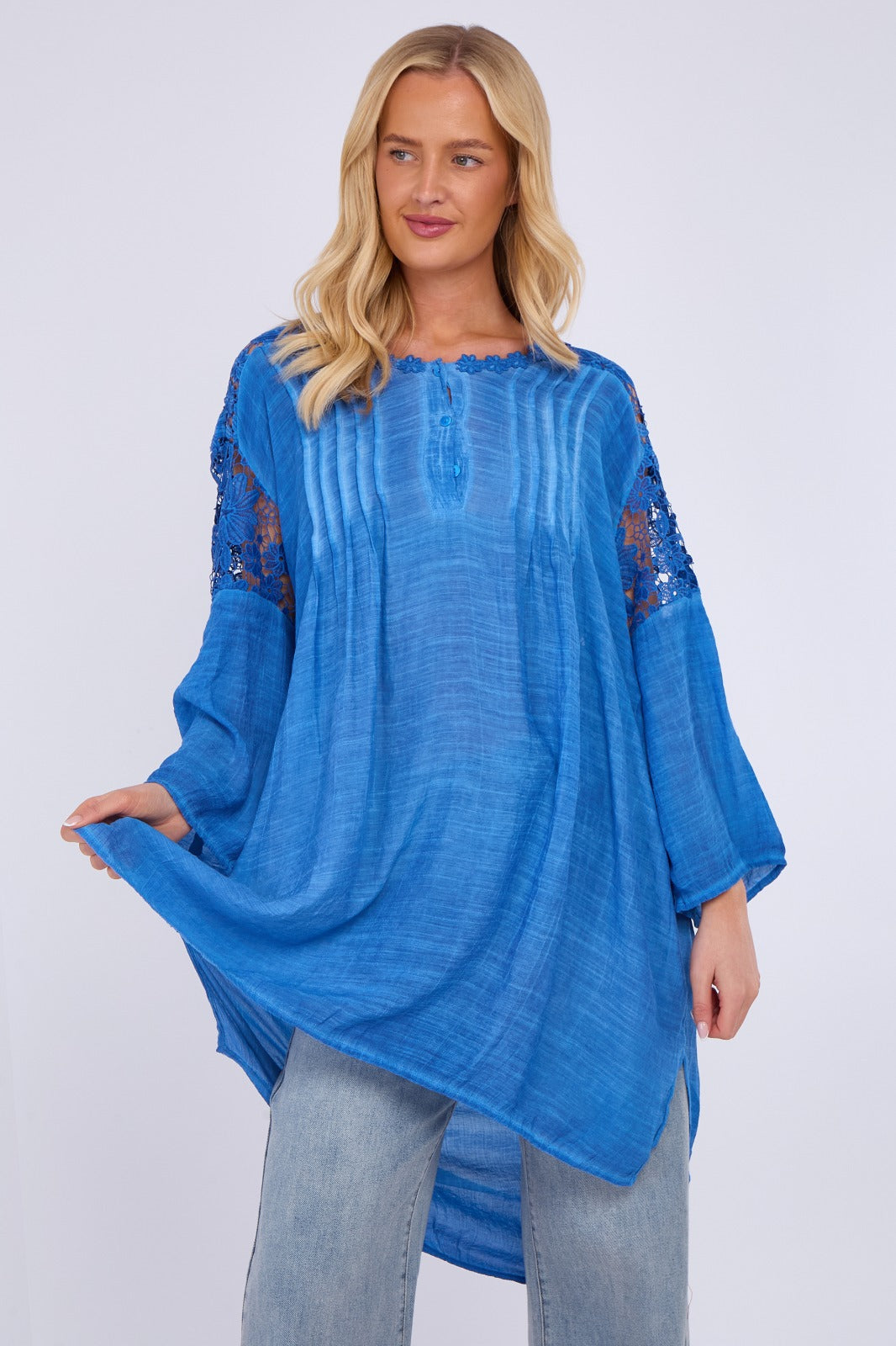 Embroidered Long Floral Tunic