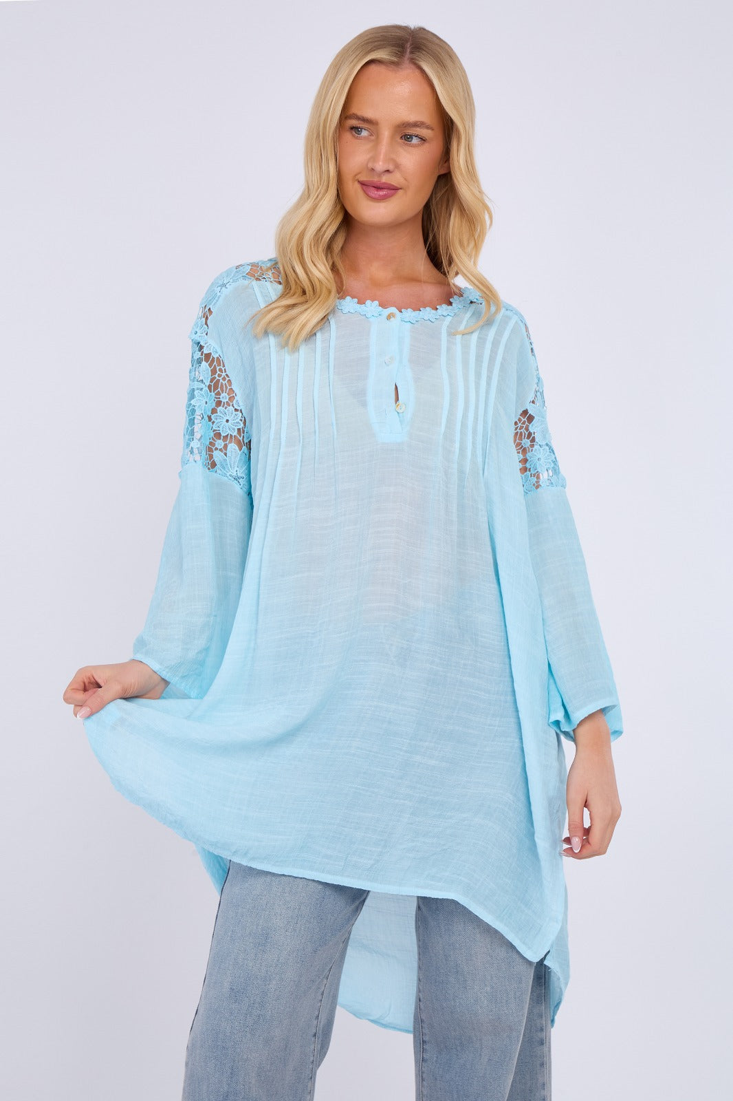 Embroidered Long Floral Tunic