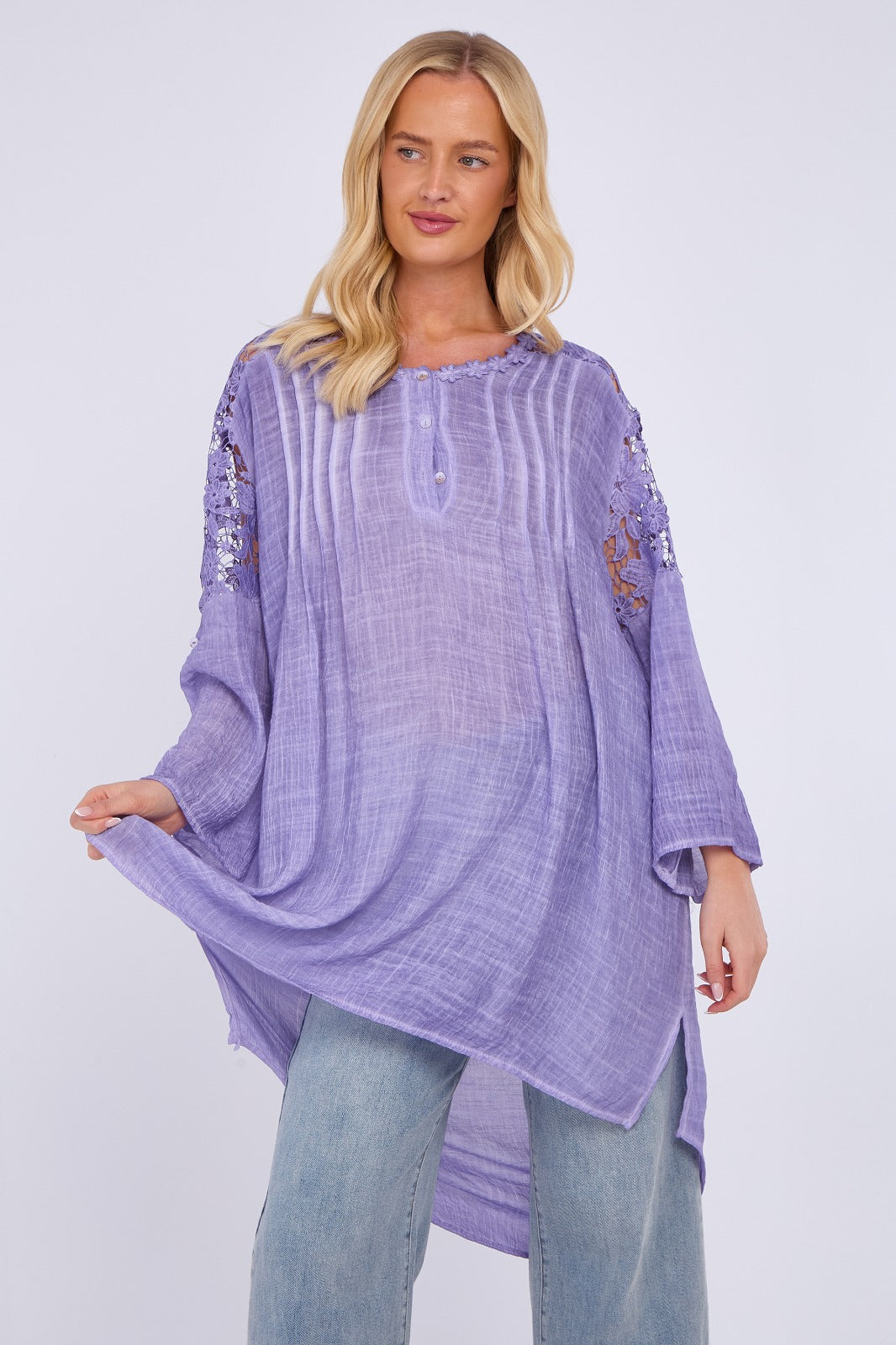 Embroidered Long Floral Tunic