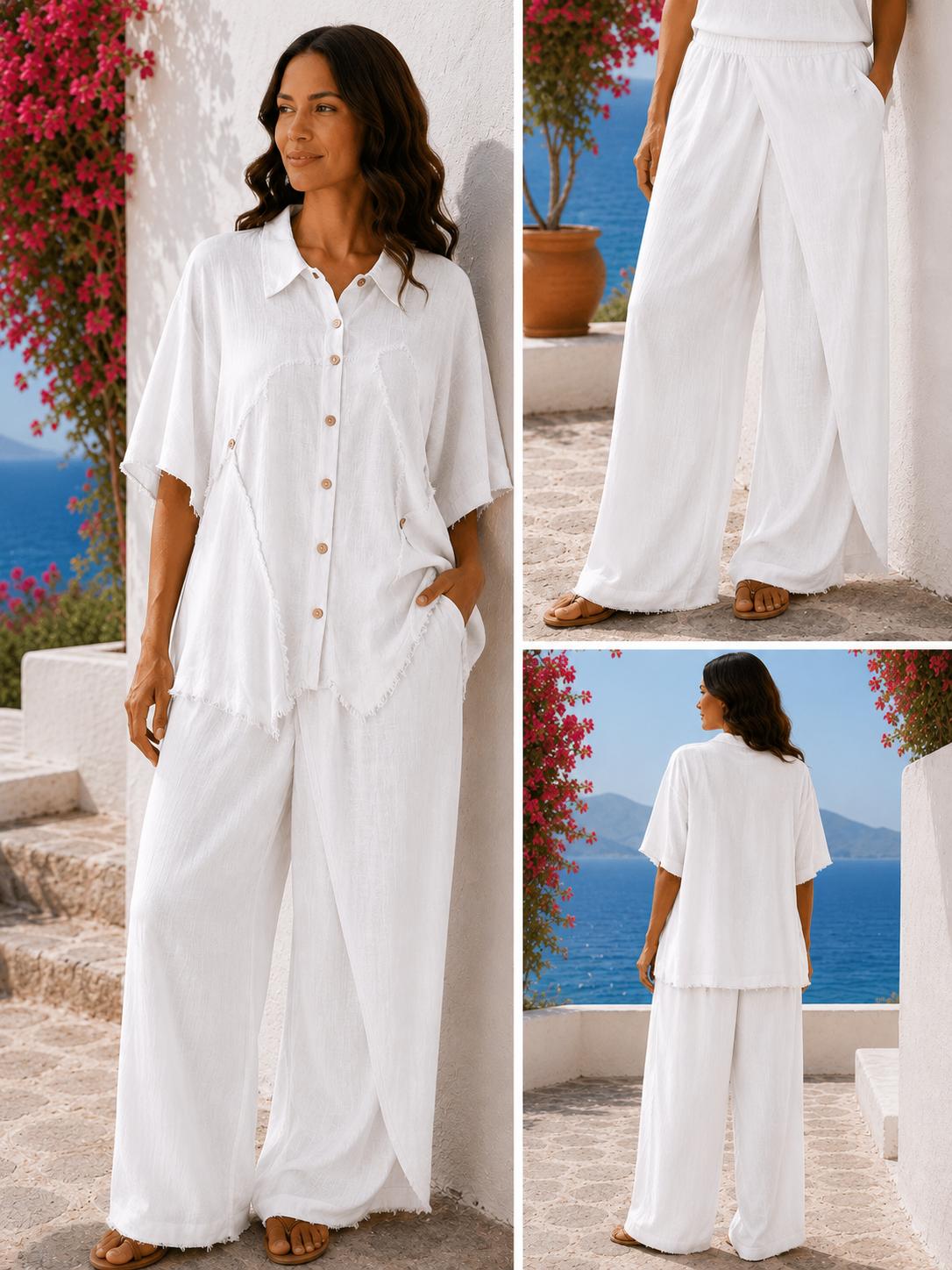Frayed Edge Linen Co-ord Set