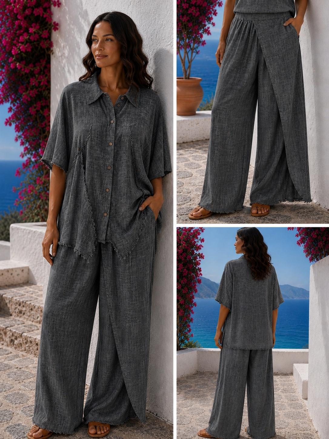 Frayed Edge Linen Co-ord Set