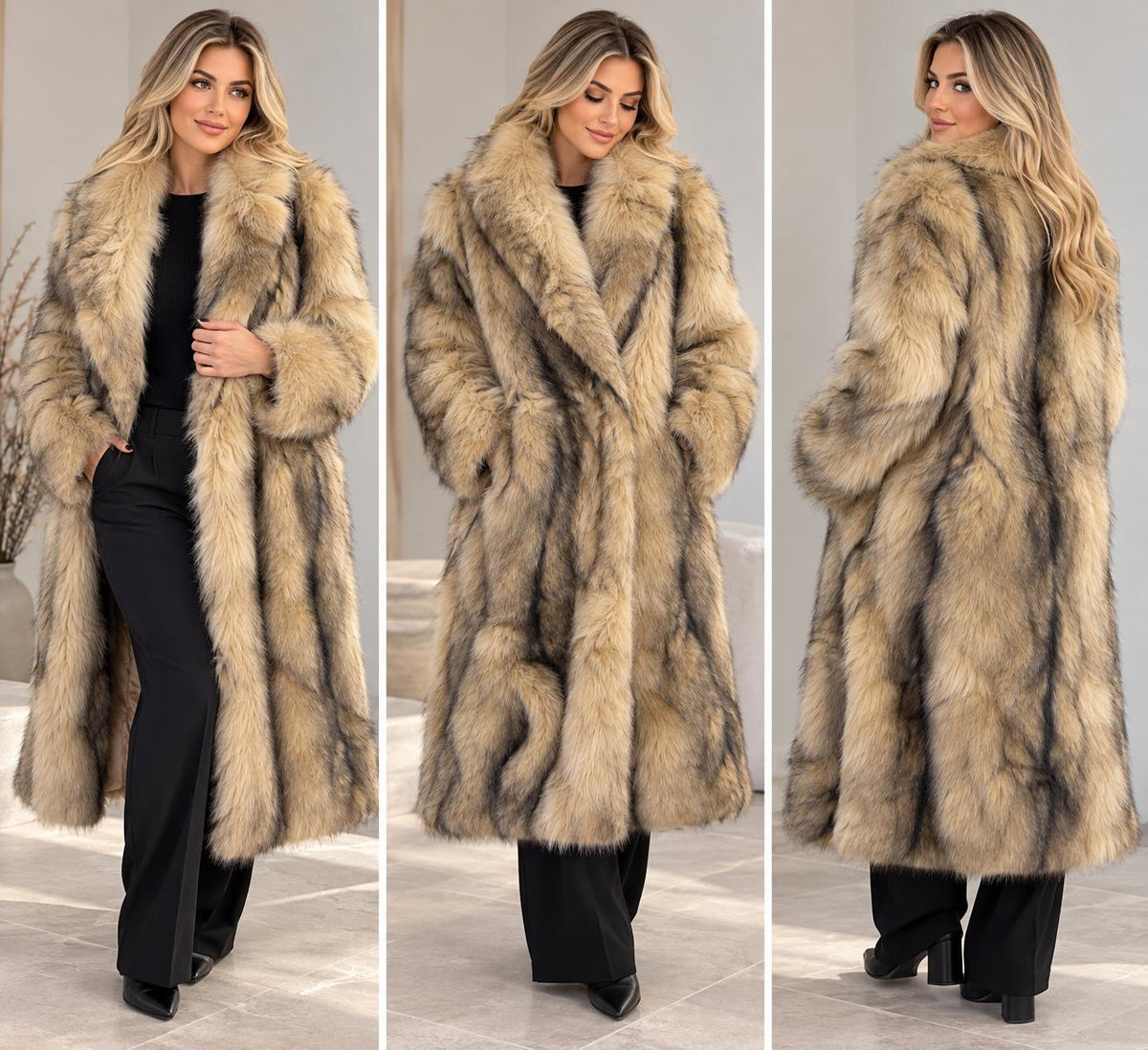 Statement Longline Fur Coat