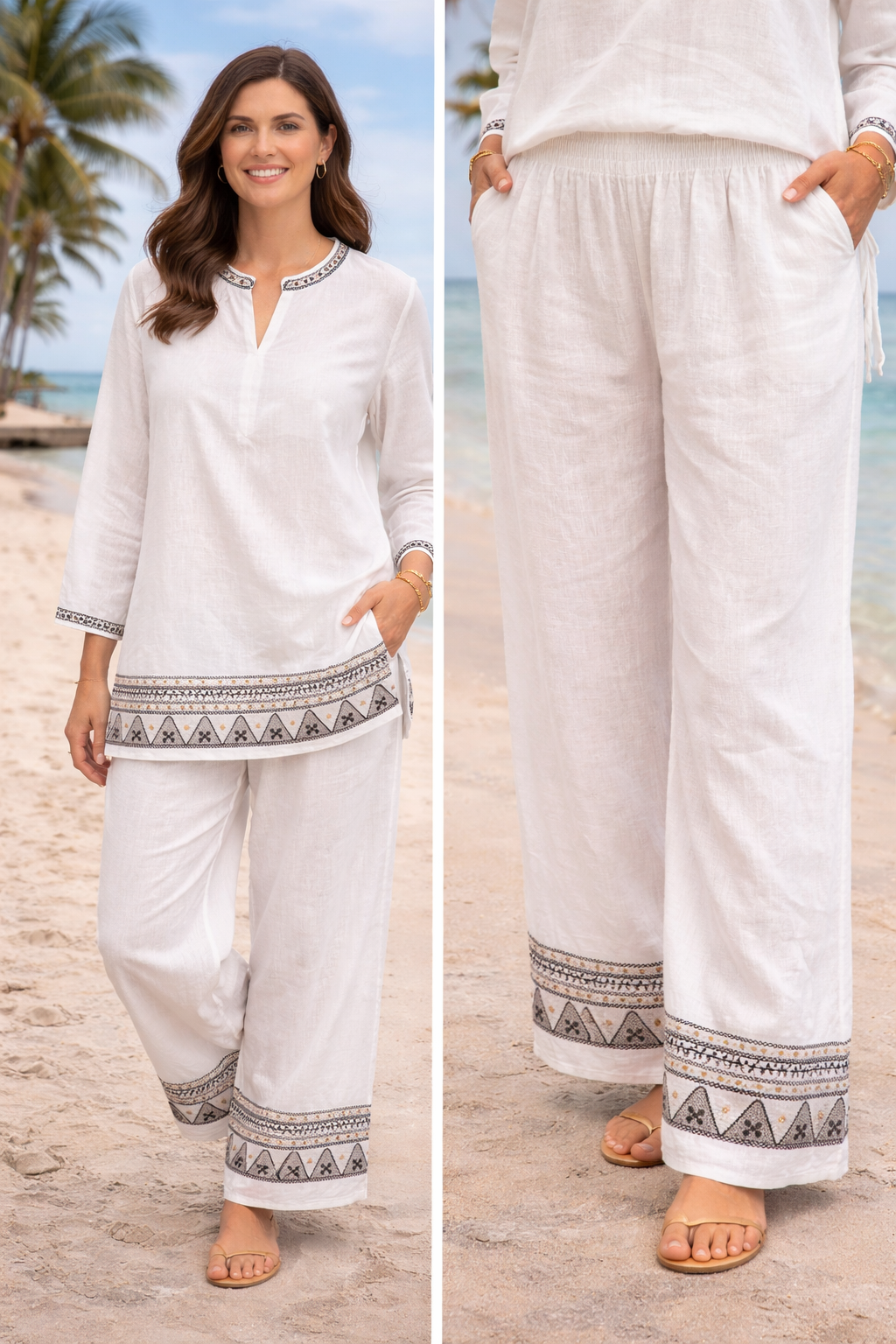 Embroidered Border Co-ord Set