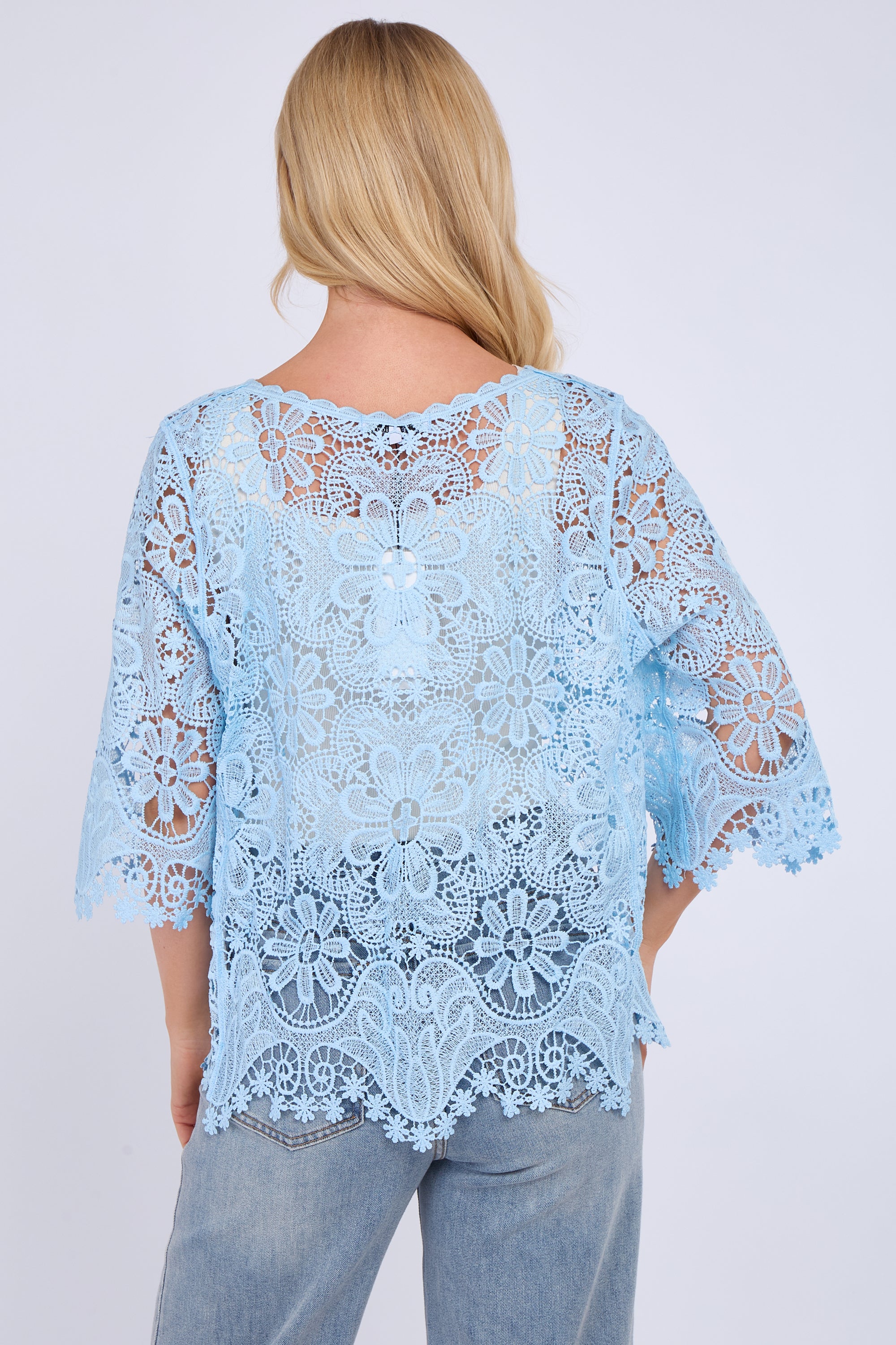 Floral Lace Button Front Cardigan