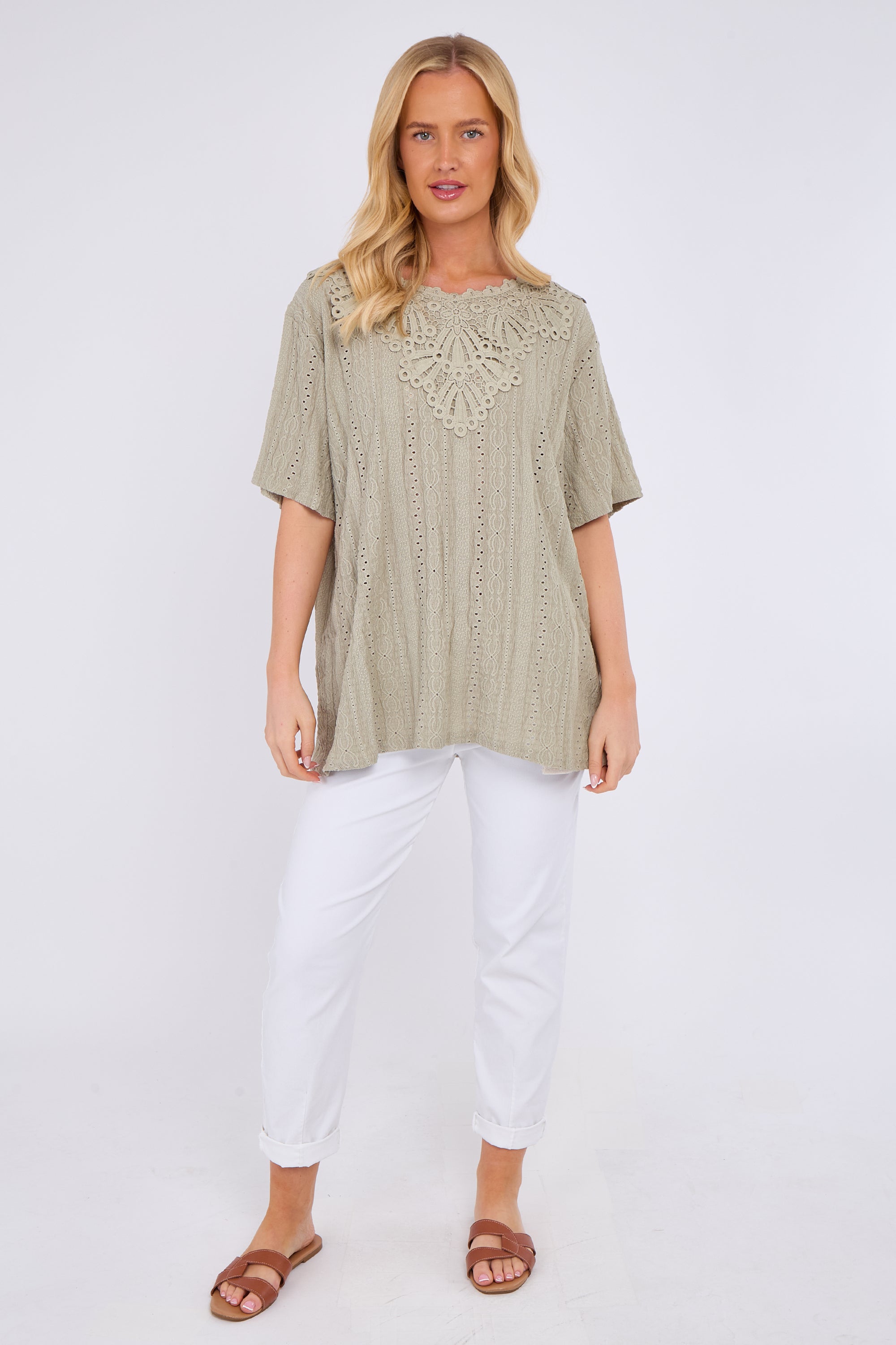 Broderie Lace Panel Top