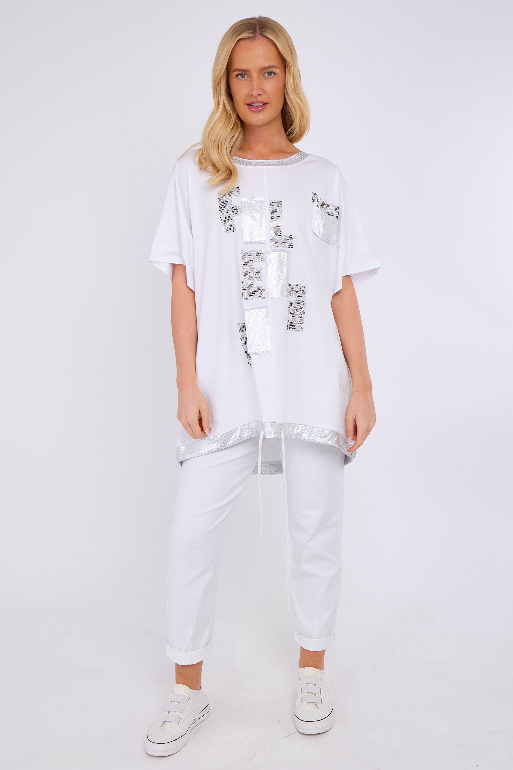 Animal Print Patch Detail Top