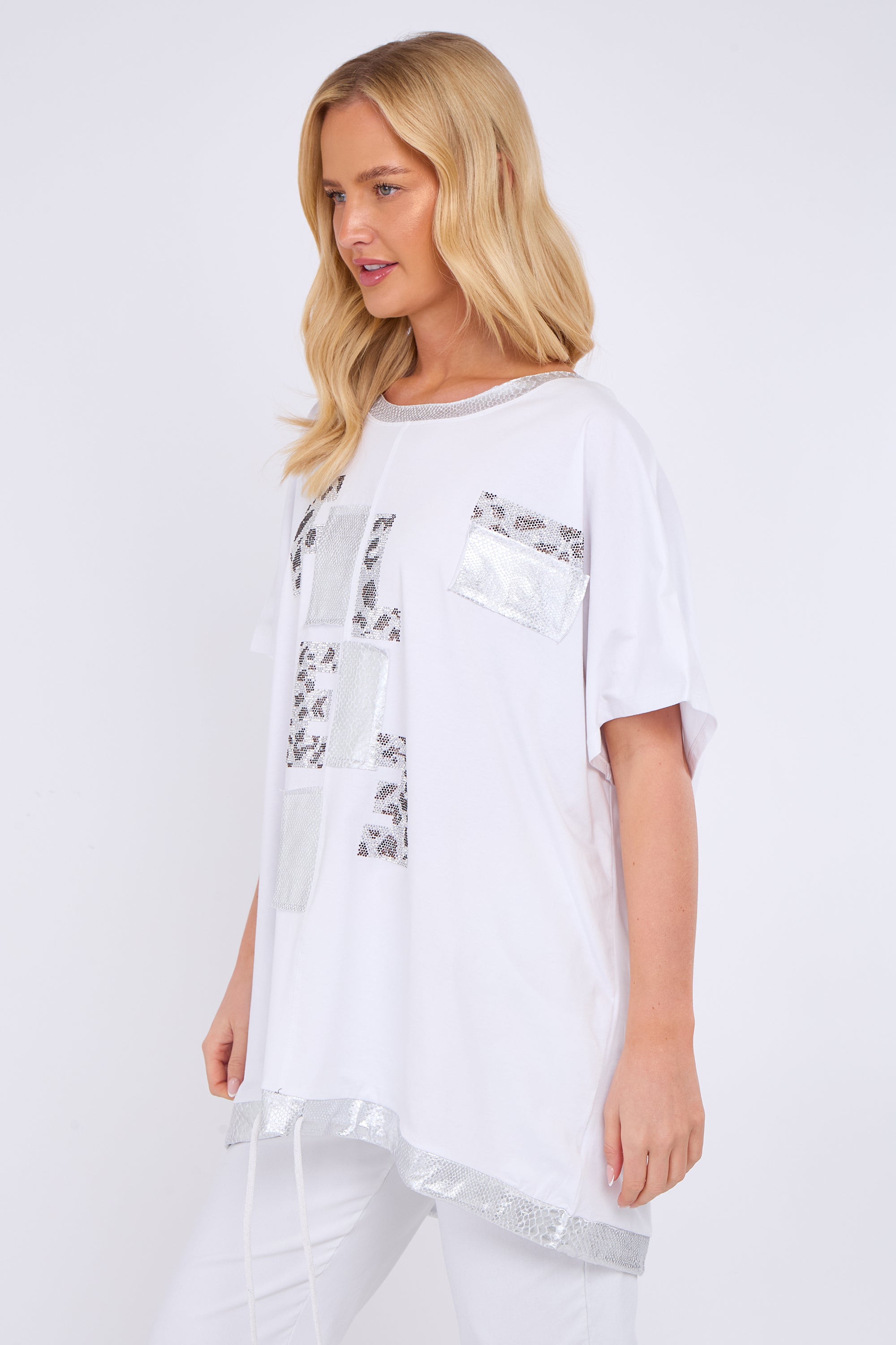 Animal Print Patch Detail Top