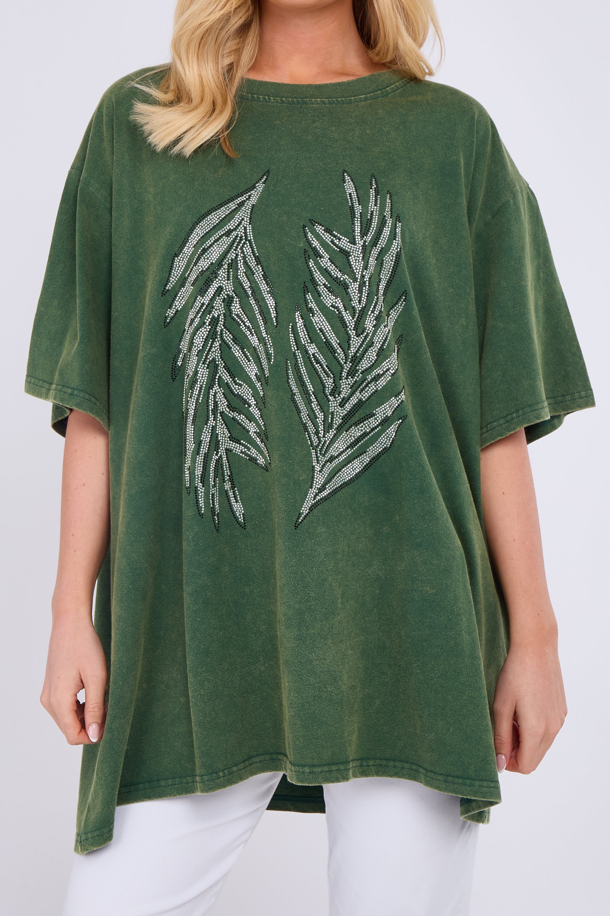 Angel Wing Embellished Oversized Top